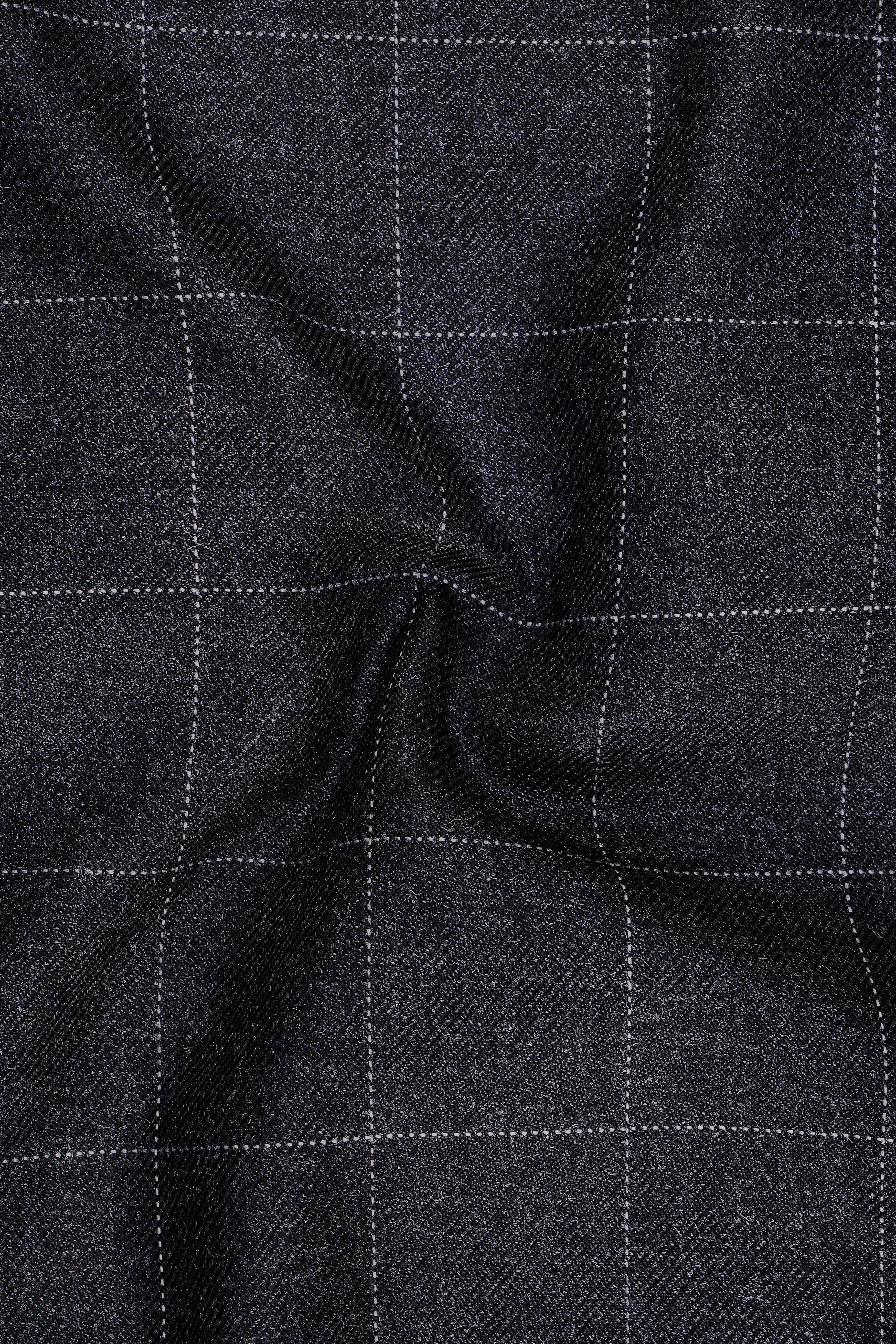 Fenrir-Shark Gray windowpane Tweed Single Breasted Sports Suits - Image 3