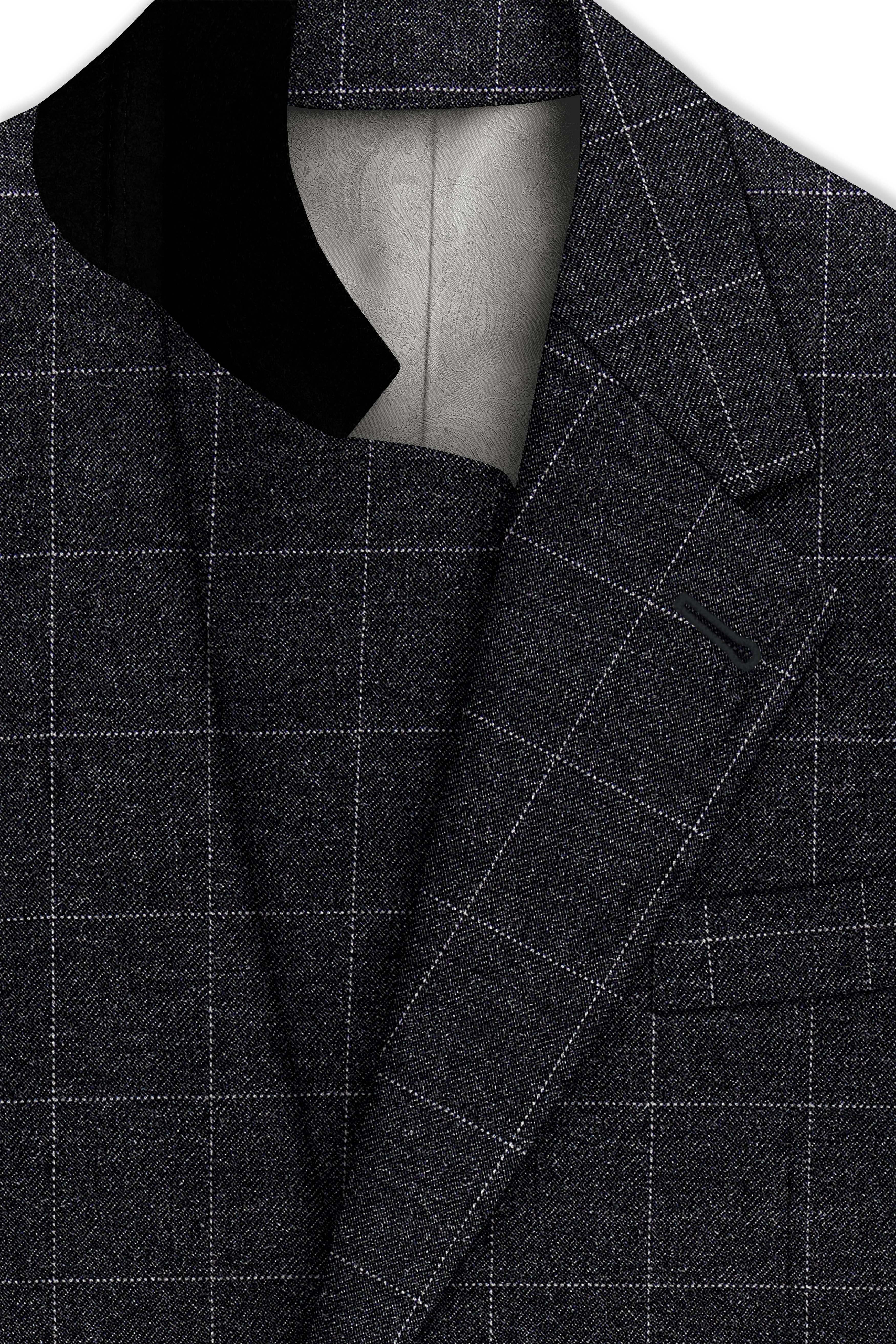 Fenrir-Shark Gray windowpane Tweed Single Breasted Sports Suits - Image 5