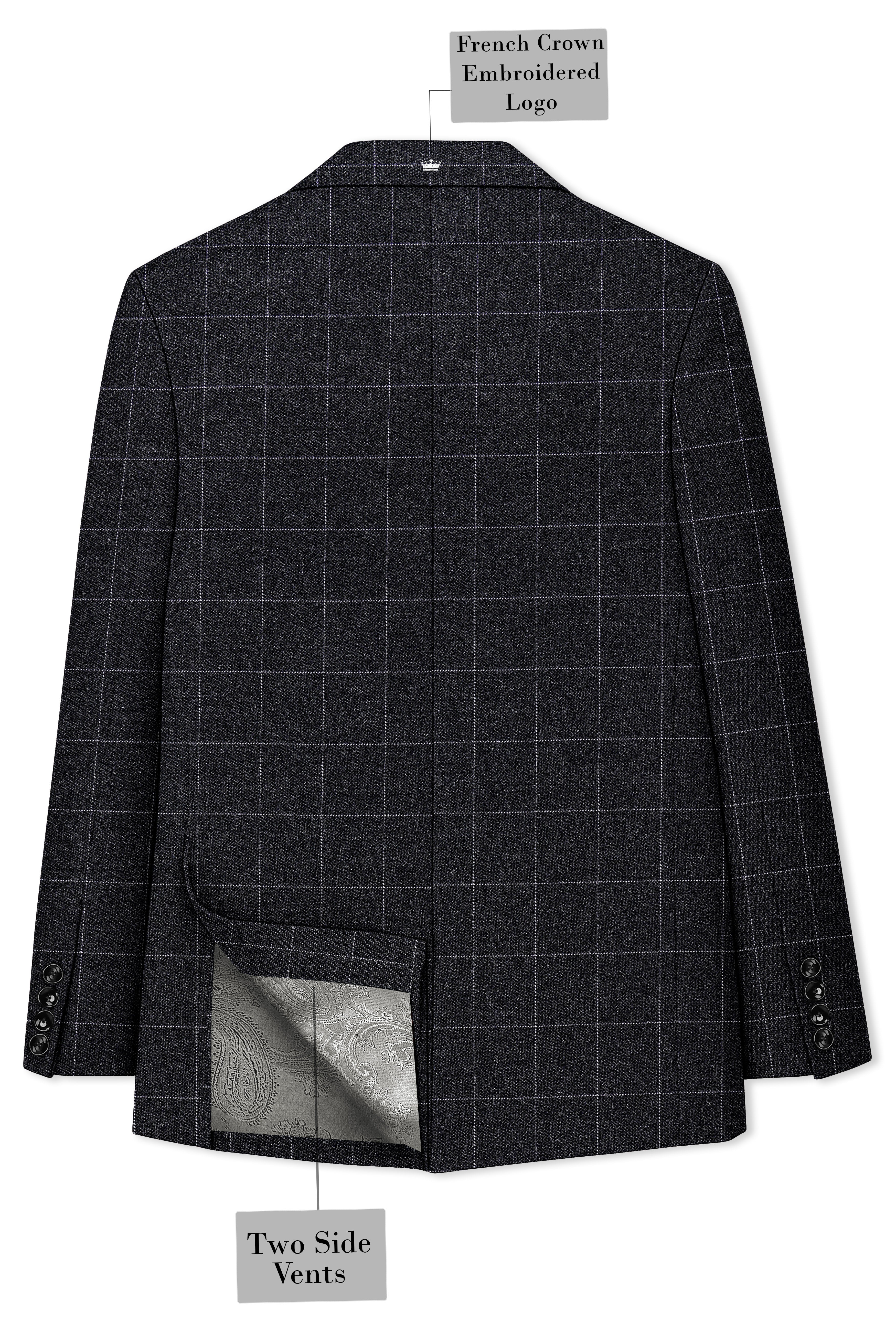 Fenrir-Shark Gray windowpane Tweed Single Breasted Sports Suits - Image 9
