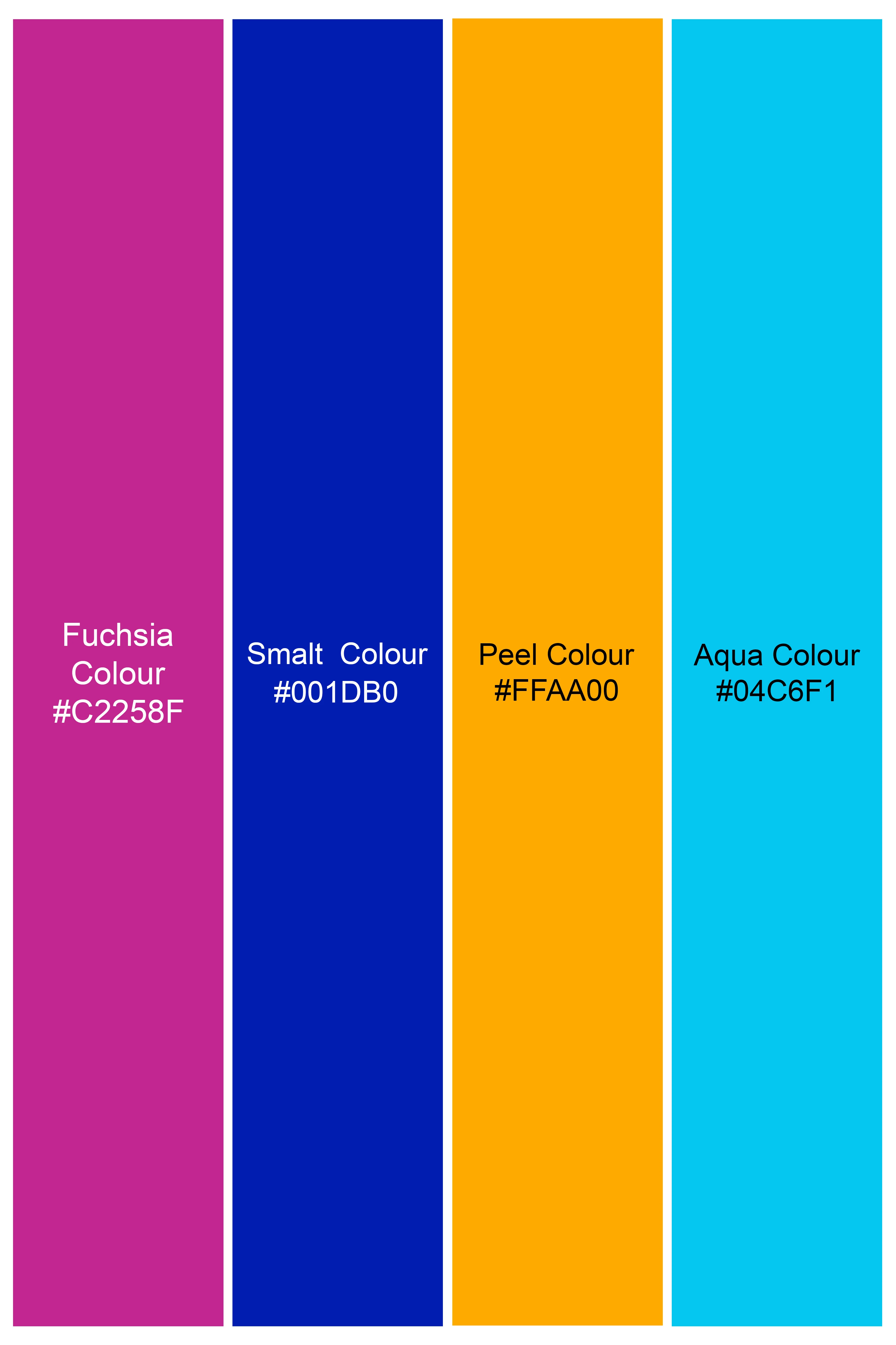 Fuchsia Pink and Smalt Blue Multicolour Cotton Thread Embroidered Nehru Jacket - Image 7