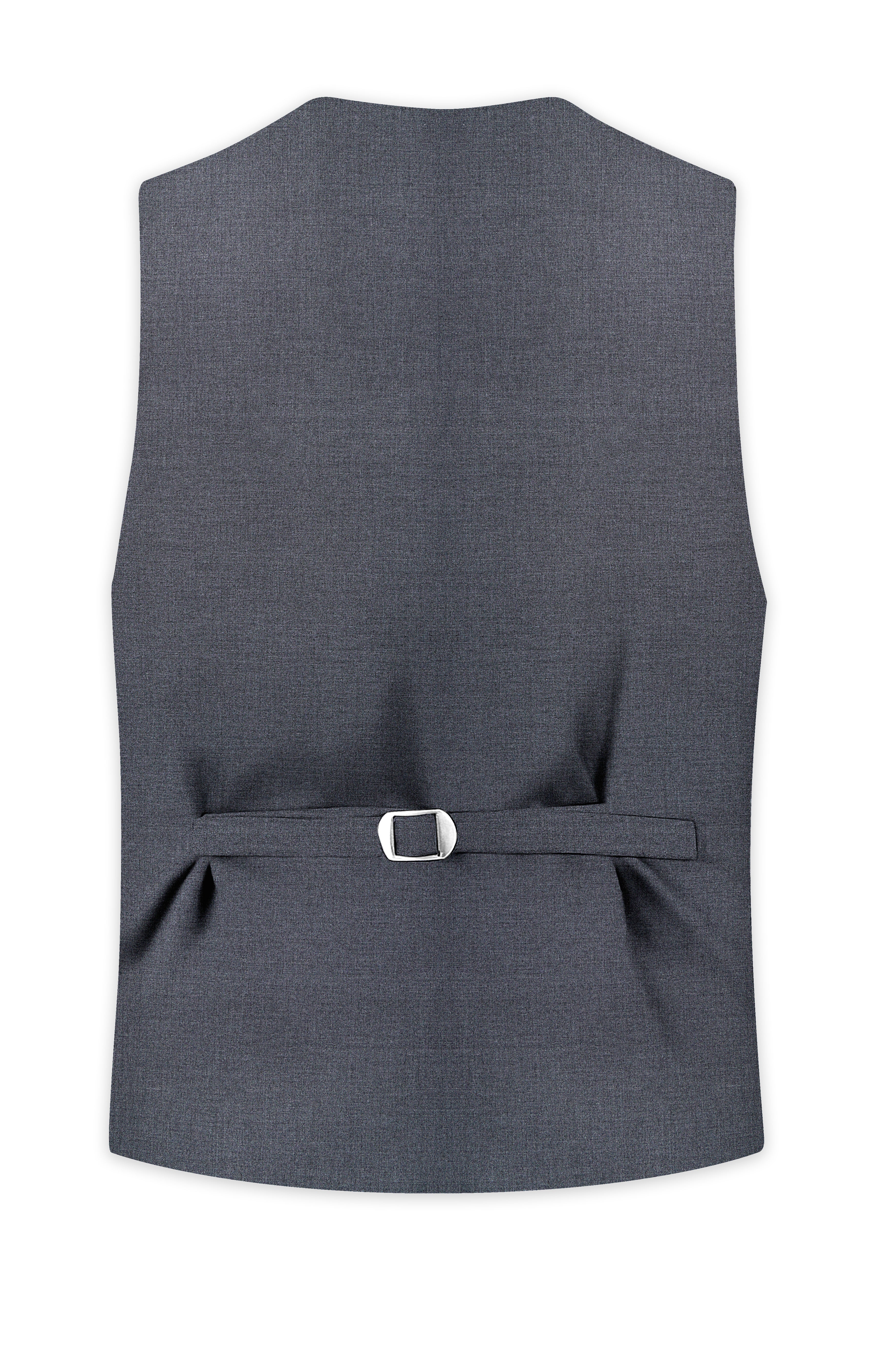 Fuscous Gray Wool Rich Waistcoat - Image 4