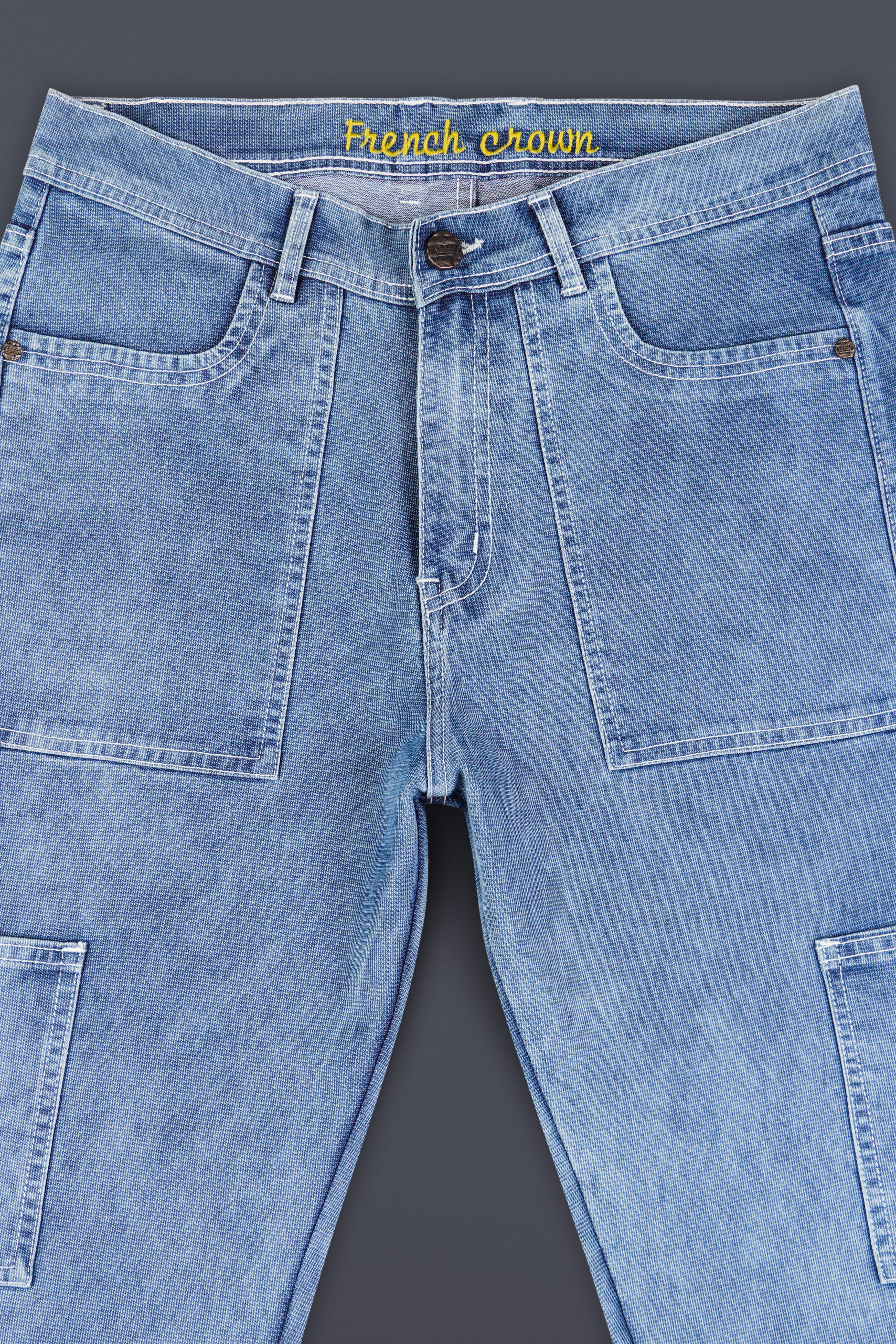 Glacier Blue Rinse Washed Cargo Denim - Image 4