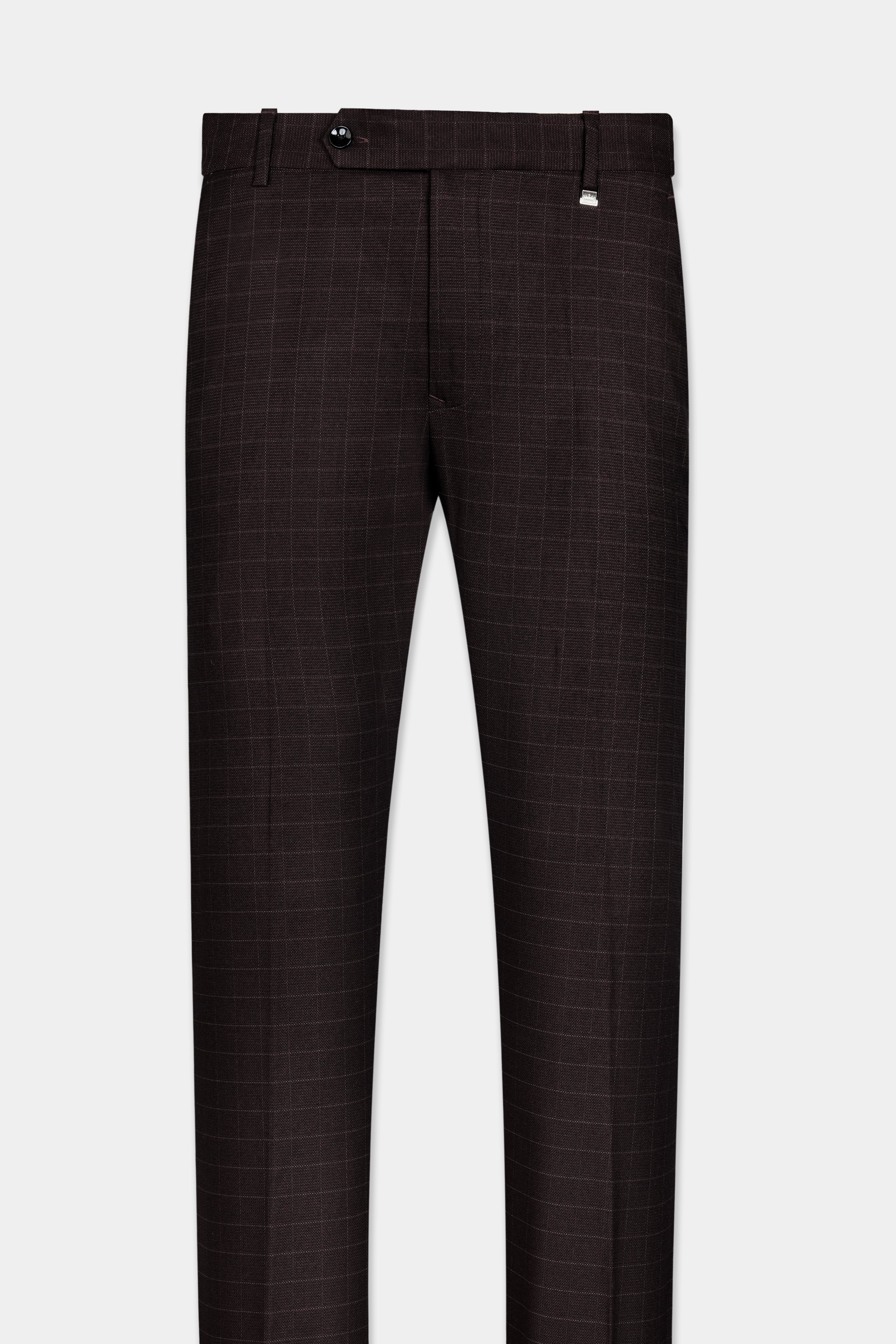 Gondola Brown Checkered and Embroidered Wool Rich Designer Suit - Image 12