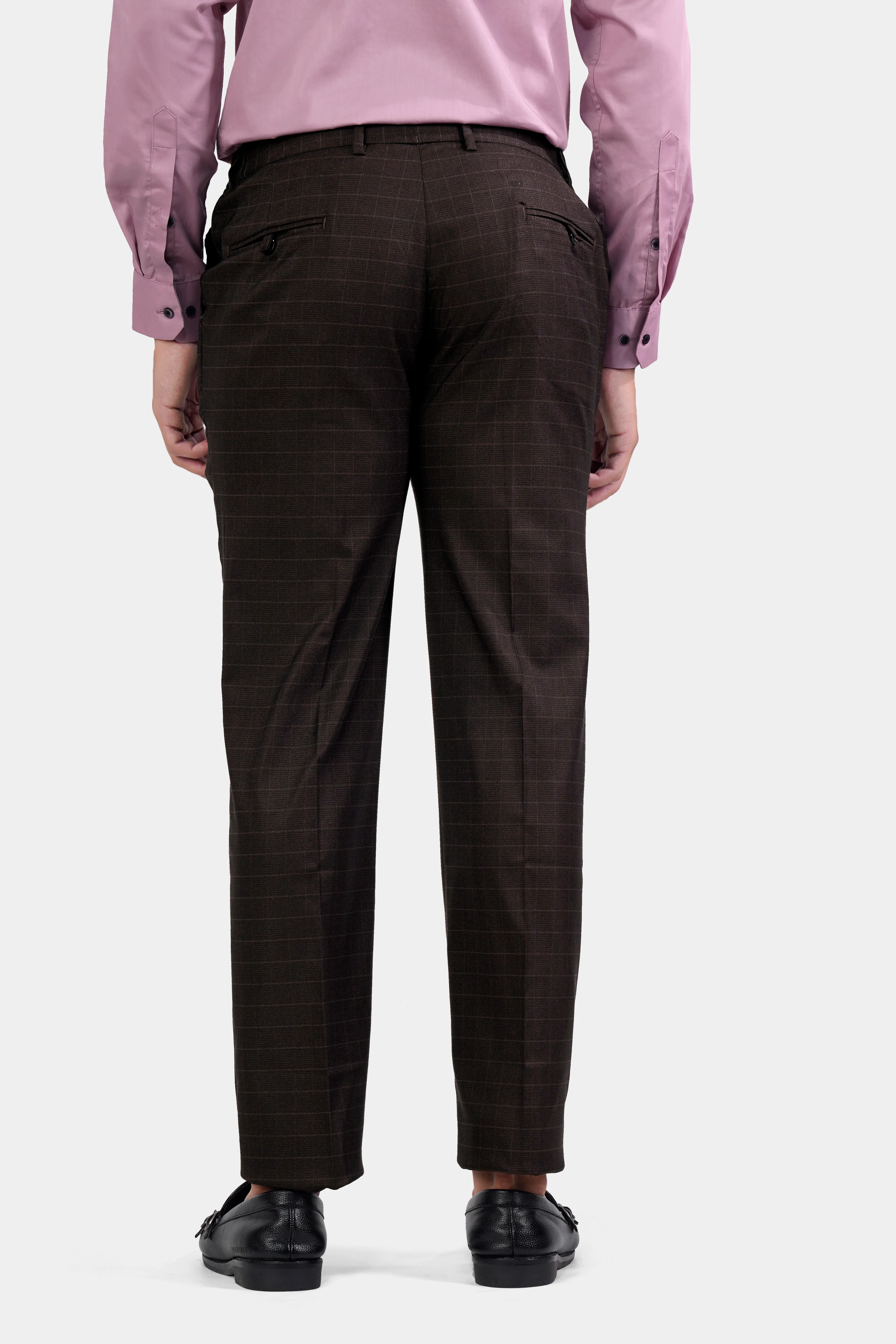 Gondola Brown Checkered and Embroidered Wool Rich Designer Suit - Image 8