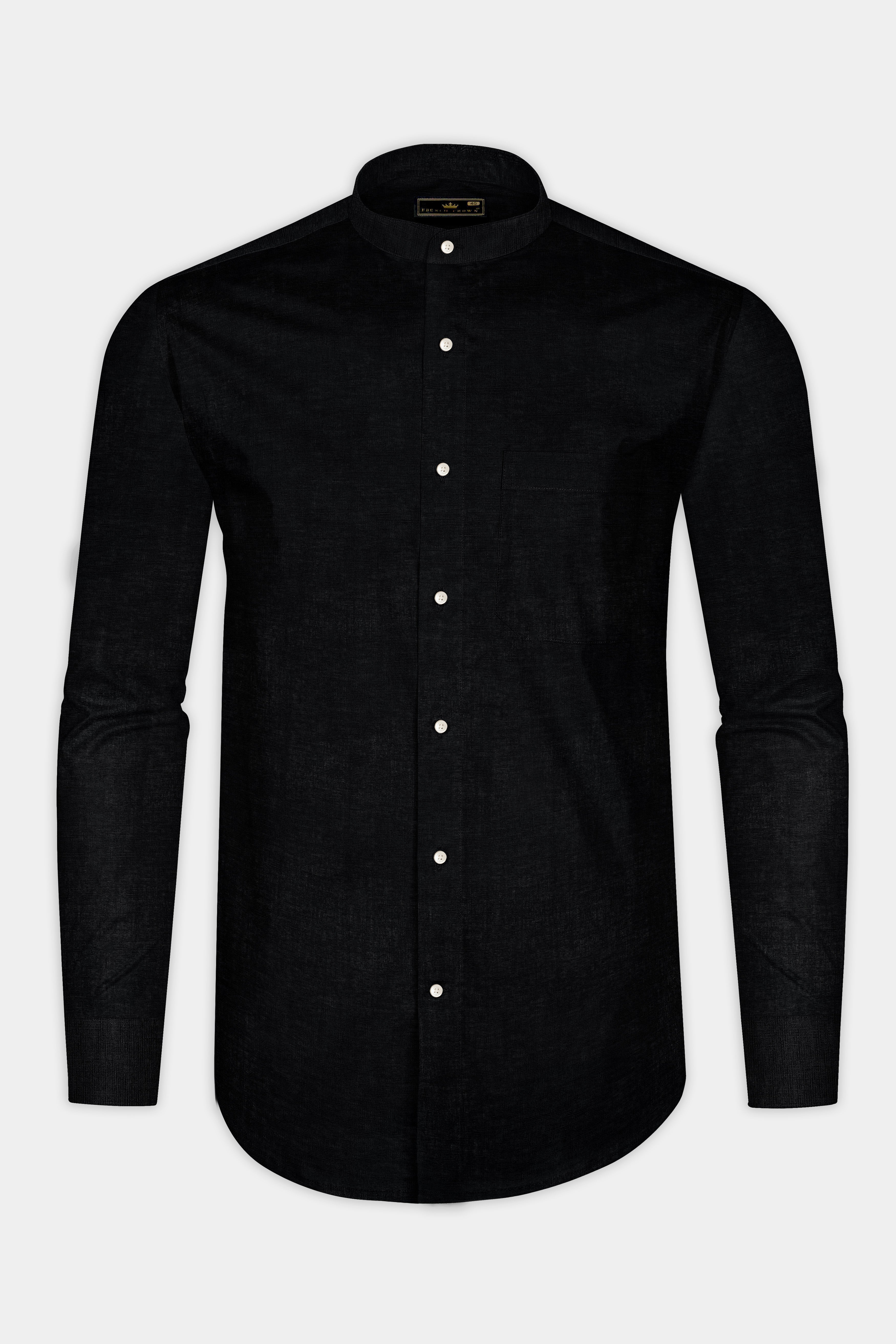 Grease Black Luxurious Linen SHIRT - Image 4