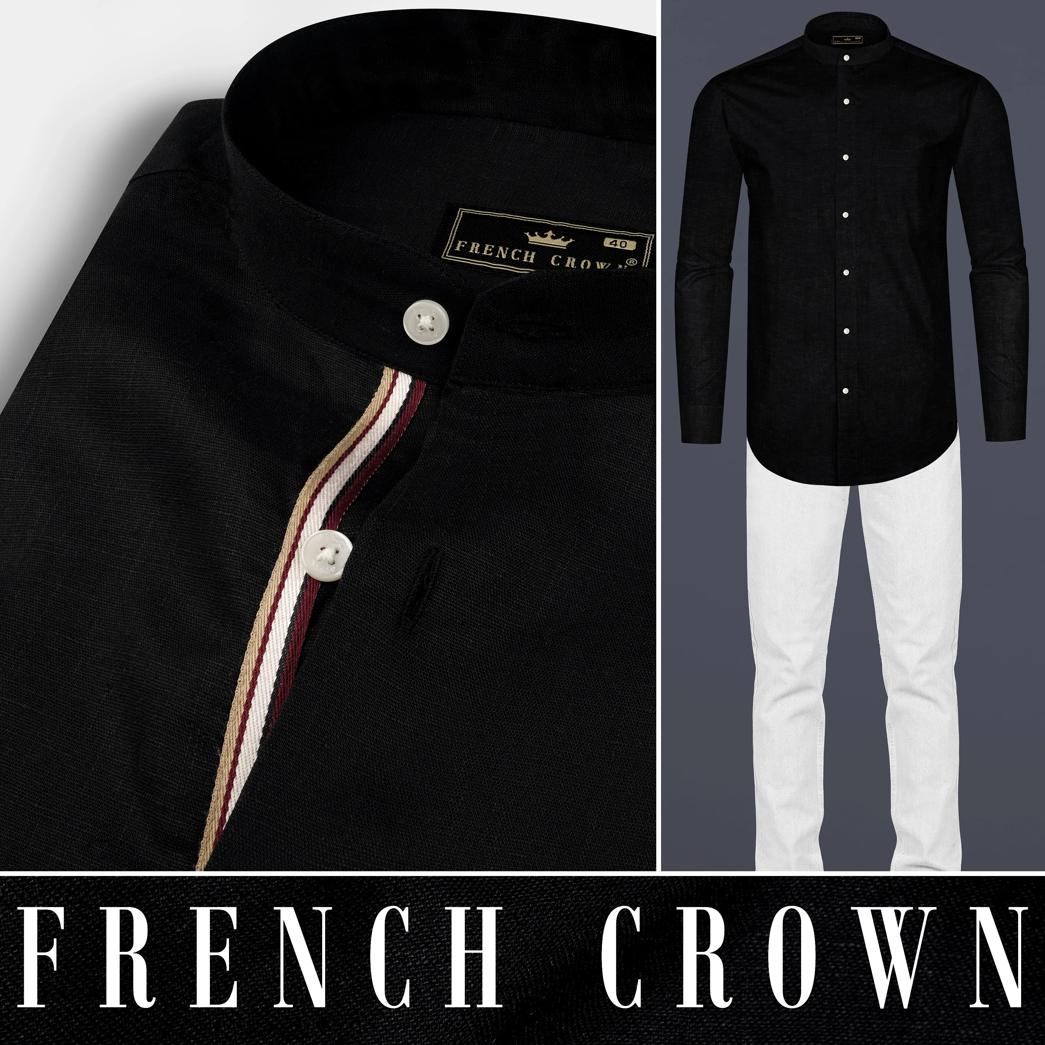 Grease Black Luxurious Linen SHIRT - Image 8