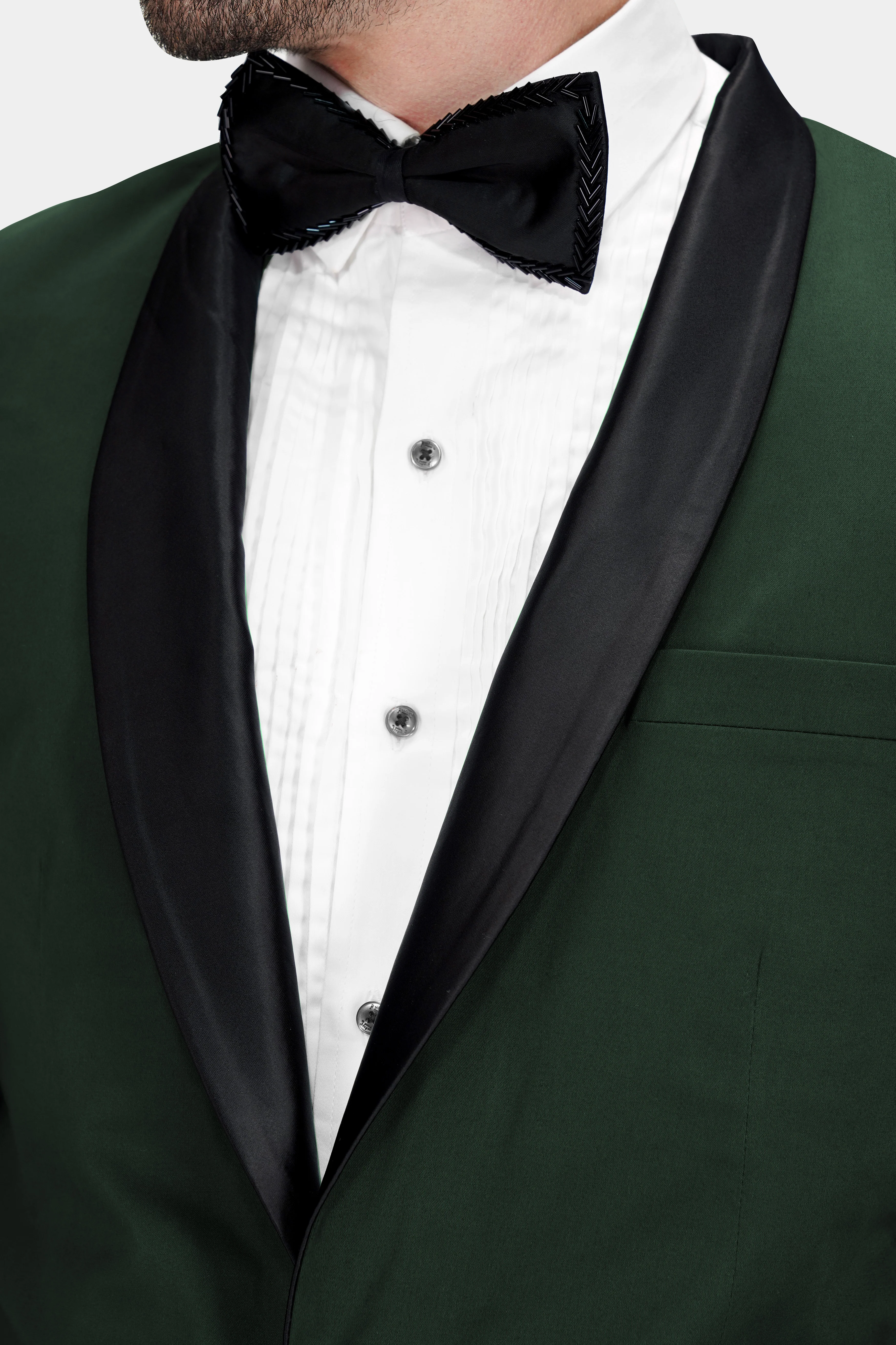 Heavy Metal Green Premium Cotton Tuxedo Stretchable Traveler Blazer - Image 6