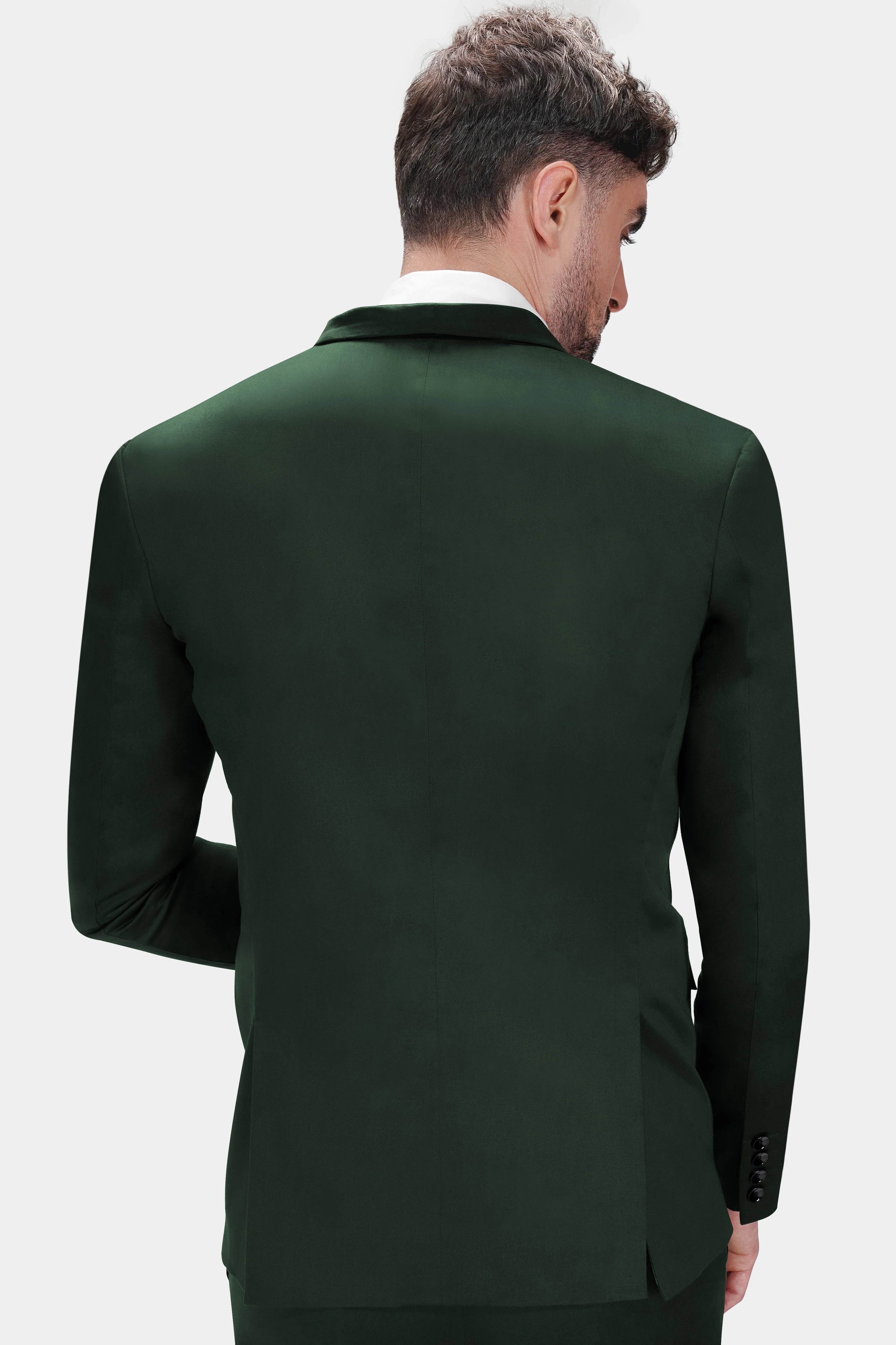 Heavy Metal Green Premium Cotton Tuxedo Stretchable Traveler Blazer - Image 7