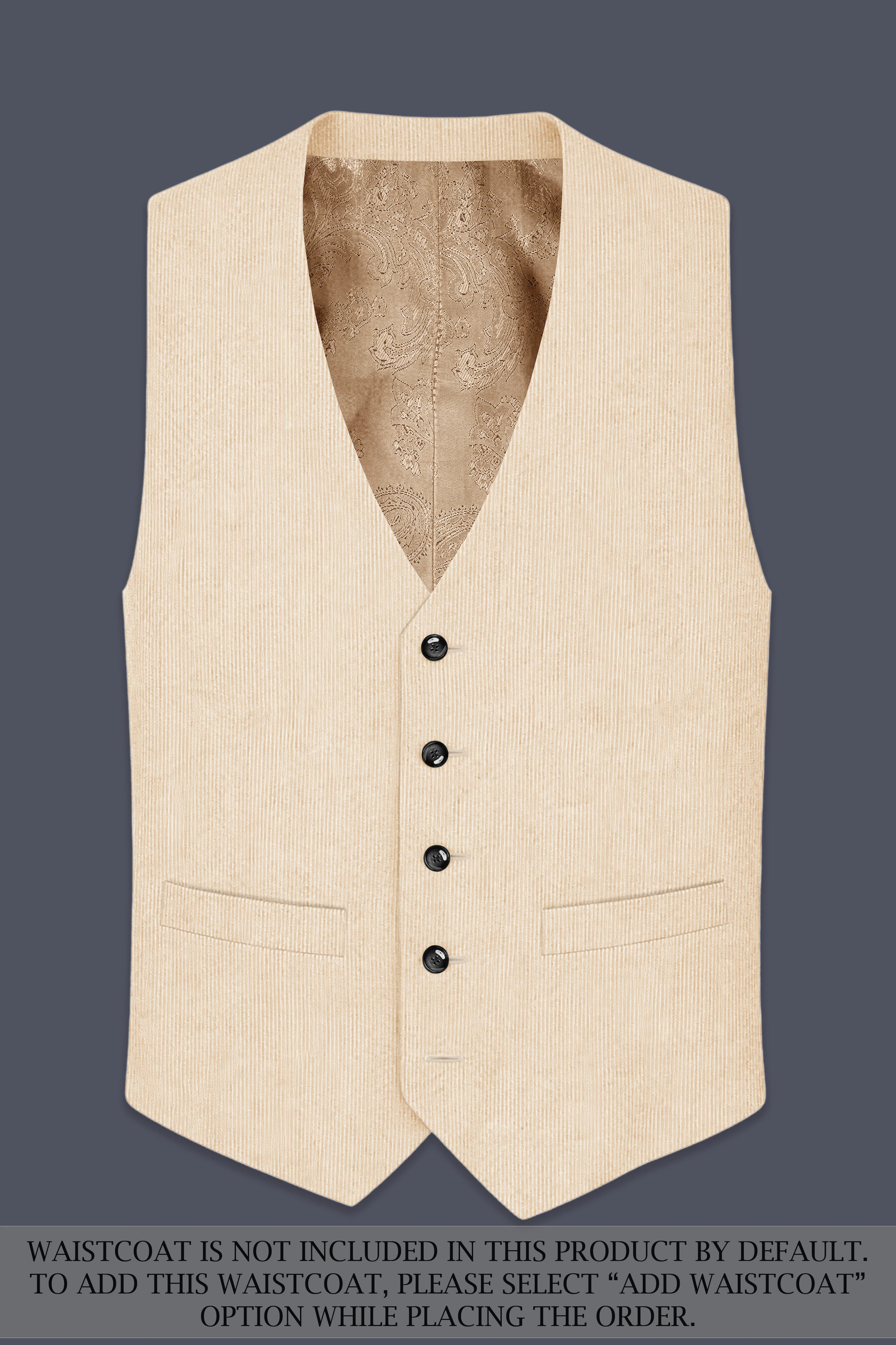 Hispanoro-Spanish Cream Corduroy Single Breasted Sports Suit - Image 16