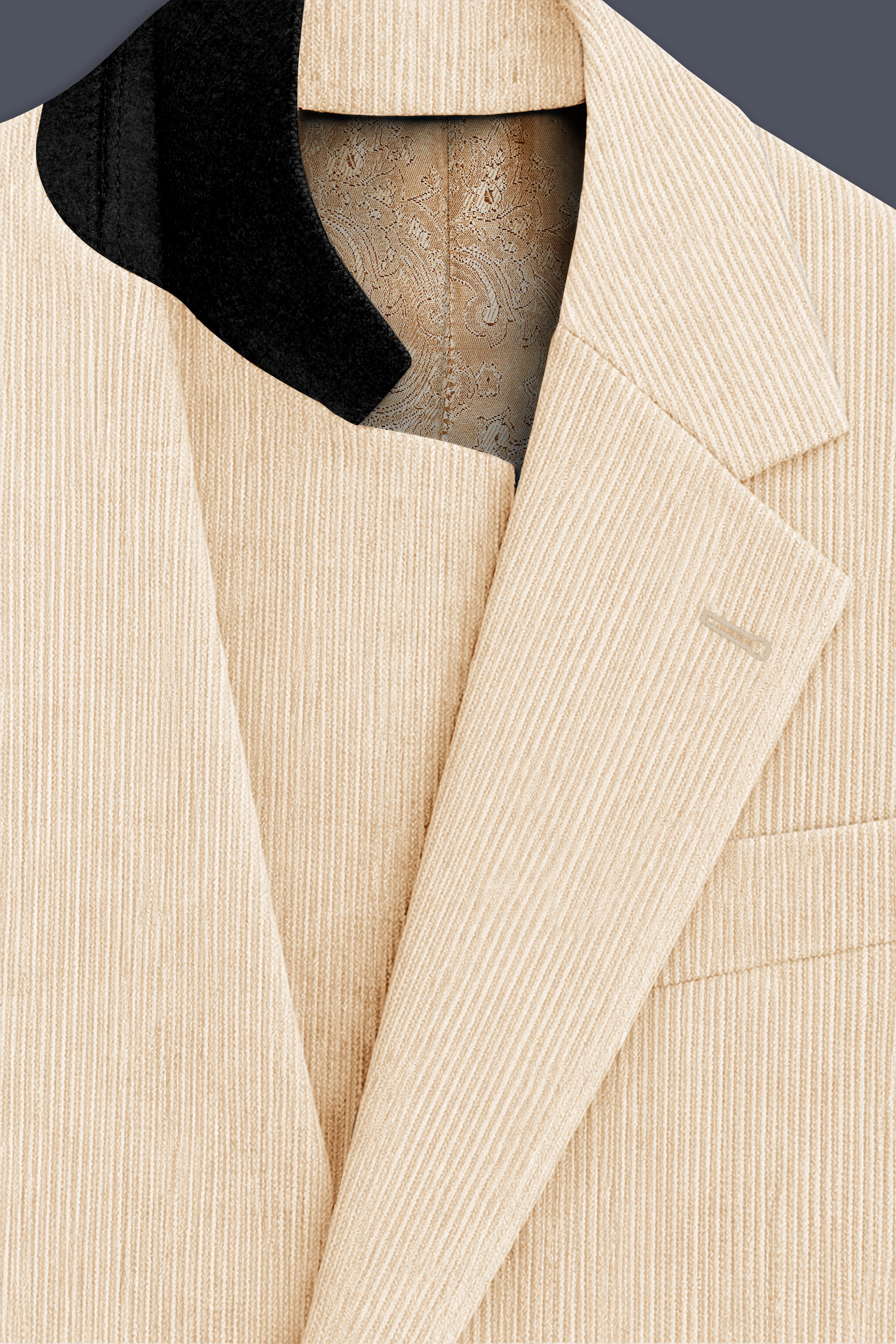 Hispanoro-Spanish Cream Corduroy Single Breasted Sports Suit - Image 5