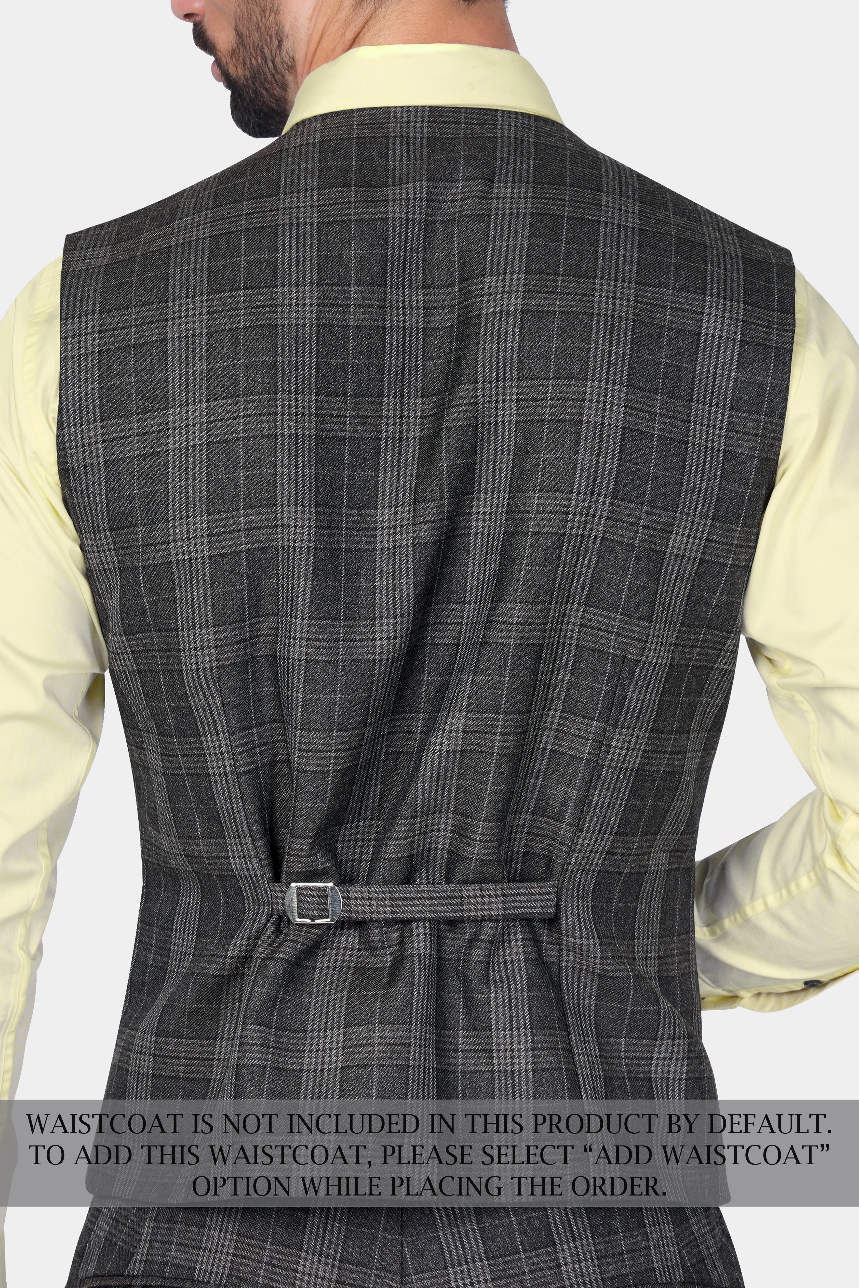 Iridium Gray Plaid Tweed Double Breasted Sports Suit - Image 10