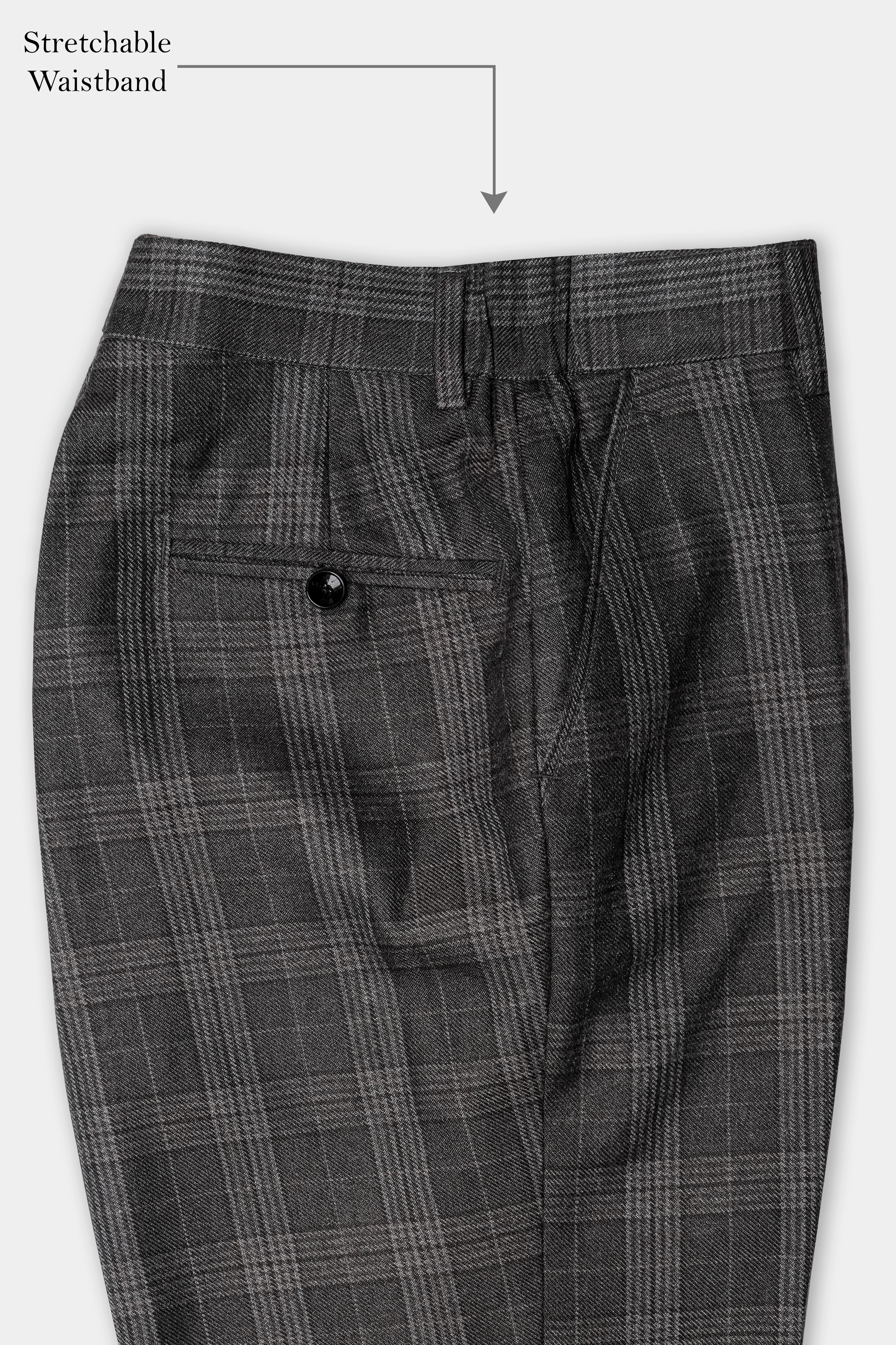 Iridium Gray Plaid Tweed Double Breasted Sports Suit - Image 16