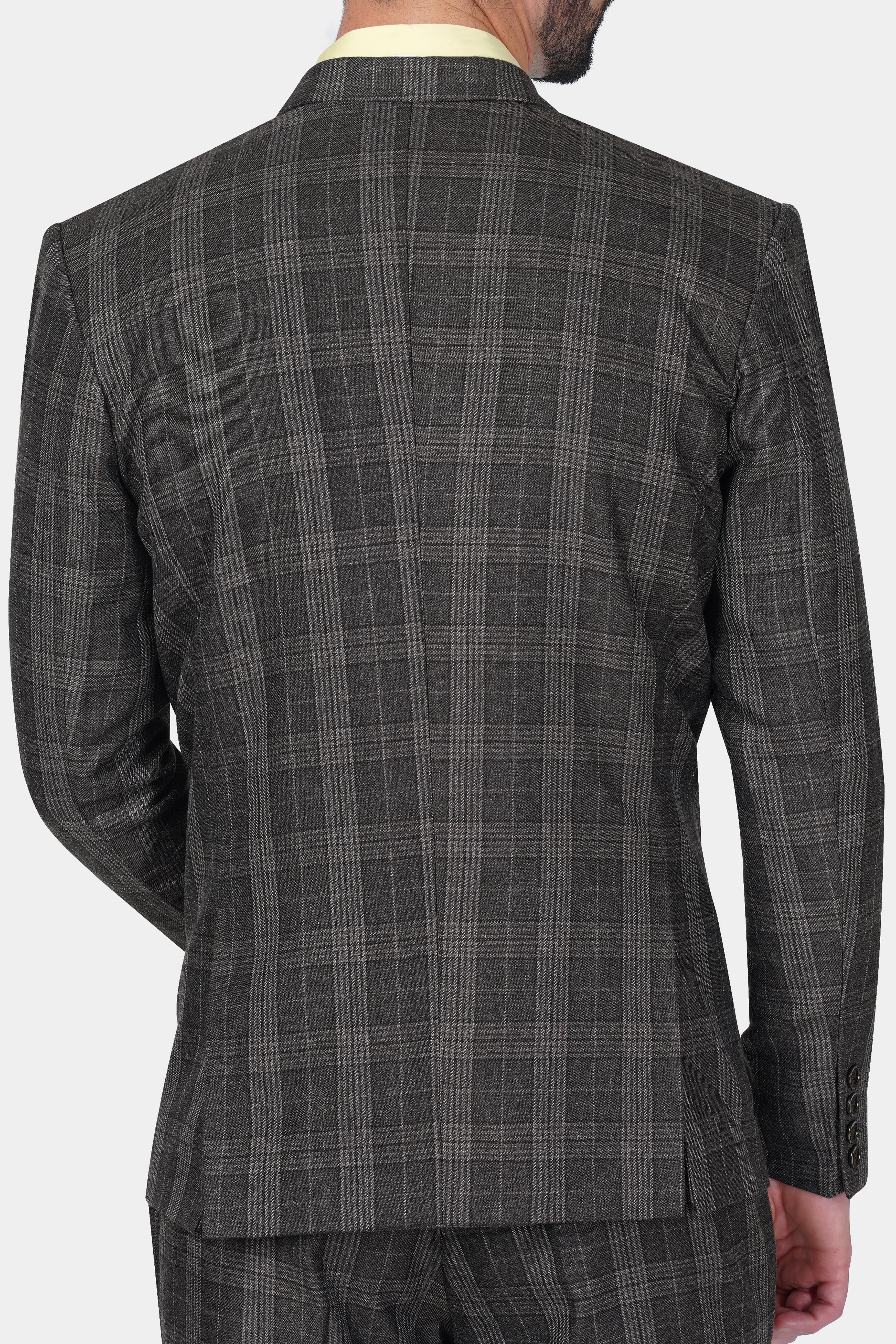 Iridium Gray Plaid Tweed Double Breasted Sports Suit - Image 5