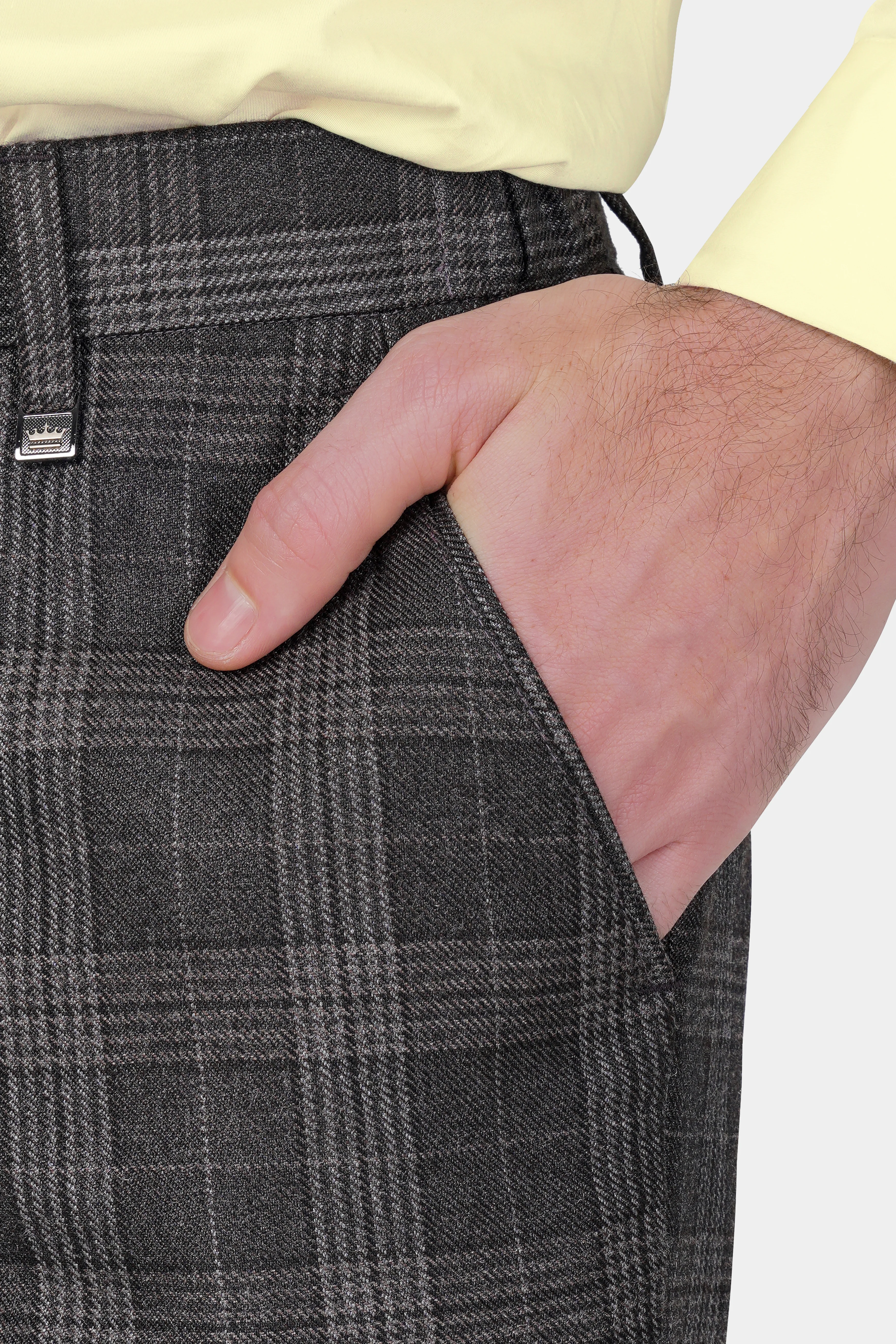 Iridium Gray Plaid Tweed Double Breasted Sports Suit - Image 7