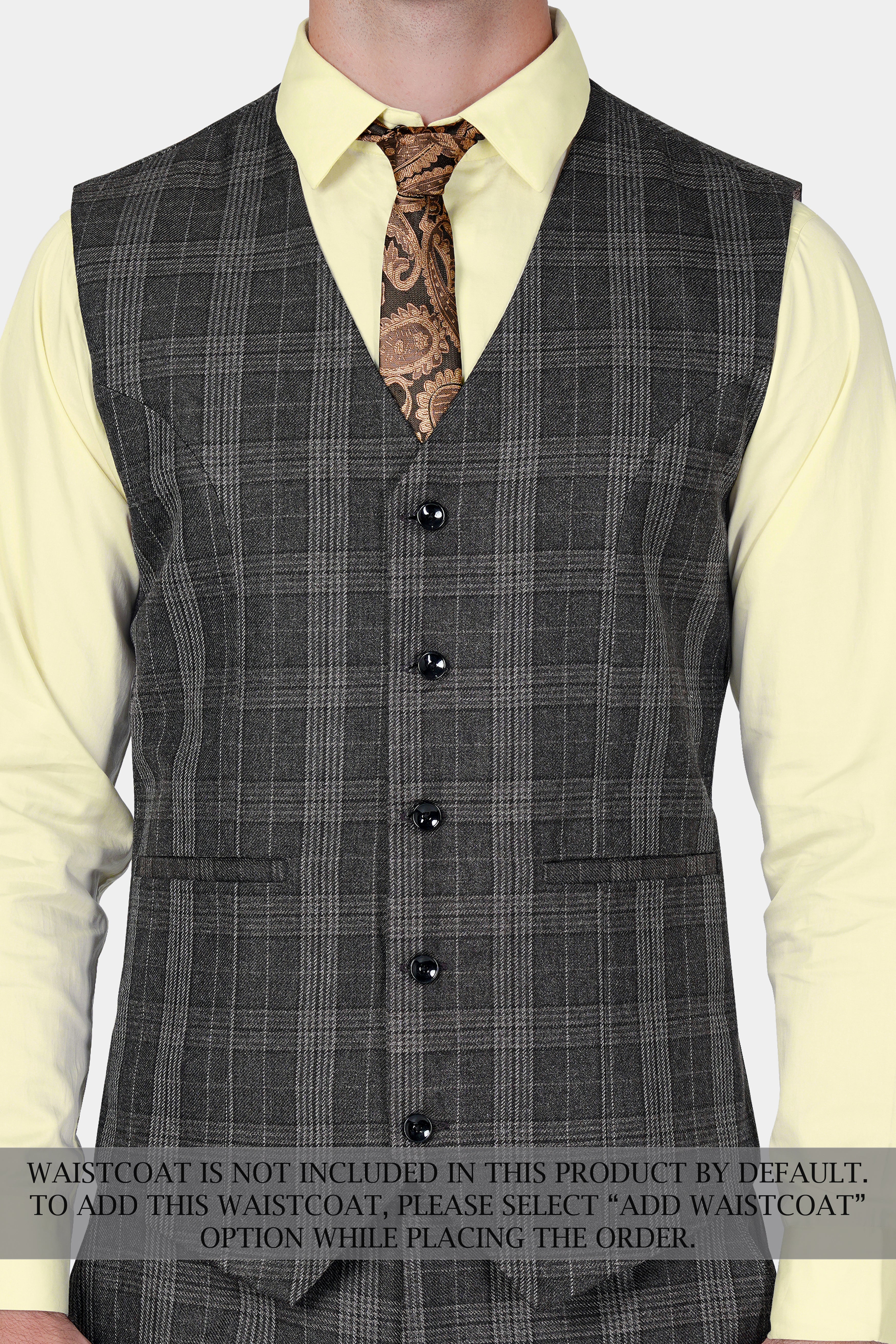 Iridium Gray Plaid Tweed Double Breasted Sports Suit - Image 9