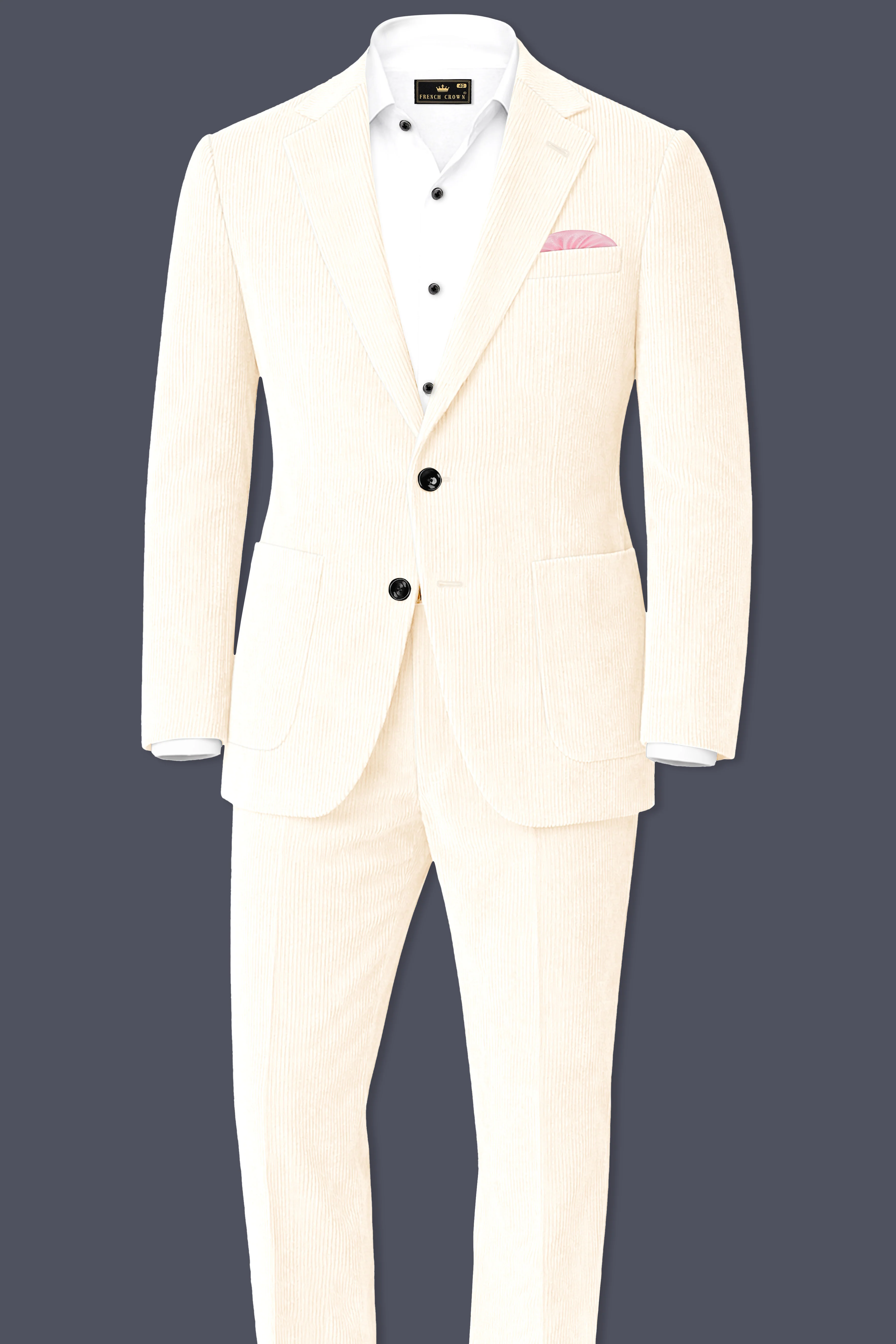 Ivoro-Swizzle Cream Corduroy Single Breasted Sports Blazer - Image 10