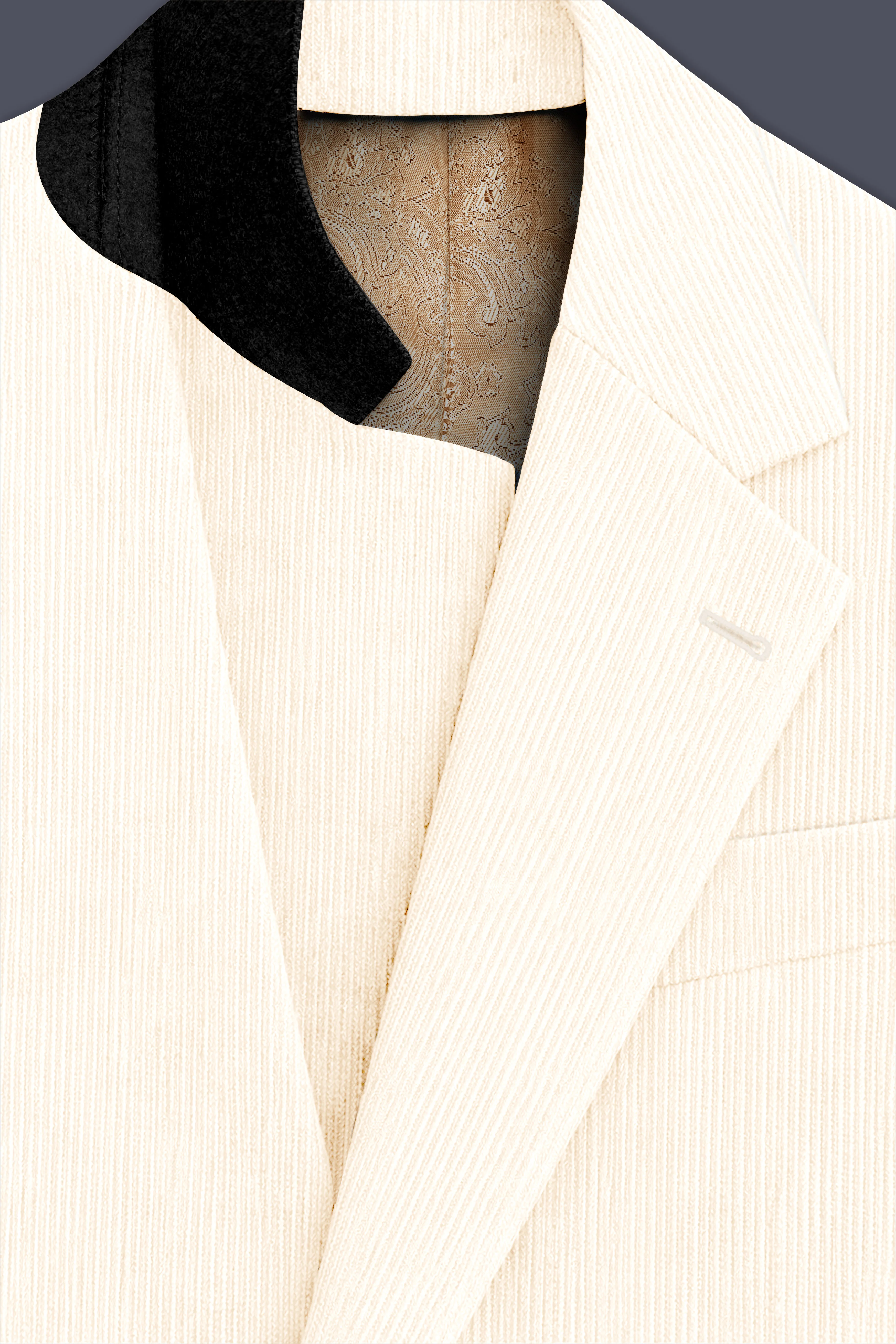 Ivoro-Swizzle Cream Corduroy Single Breasted Sports Blazer - Image 5