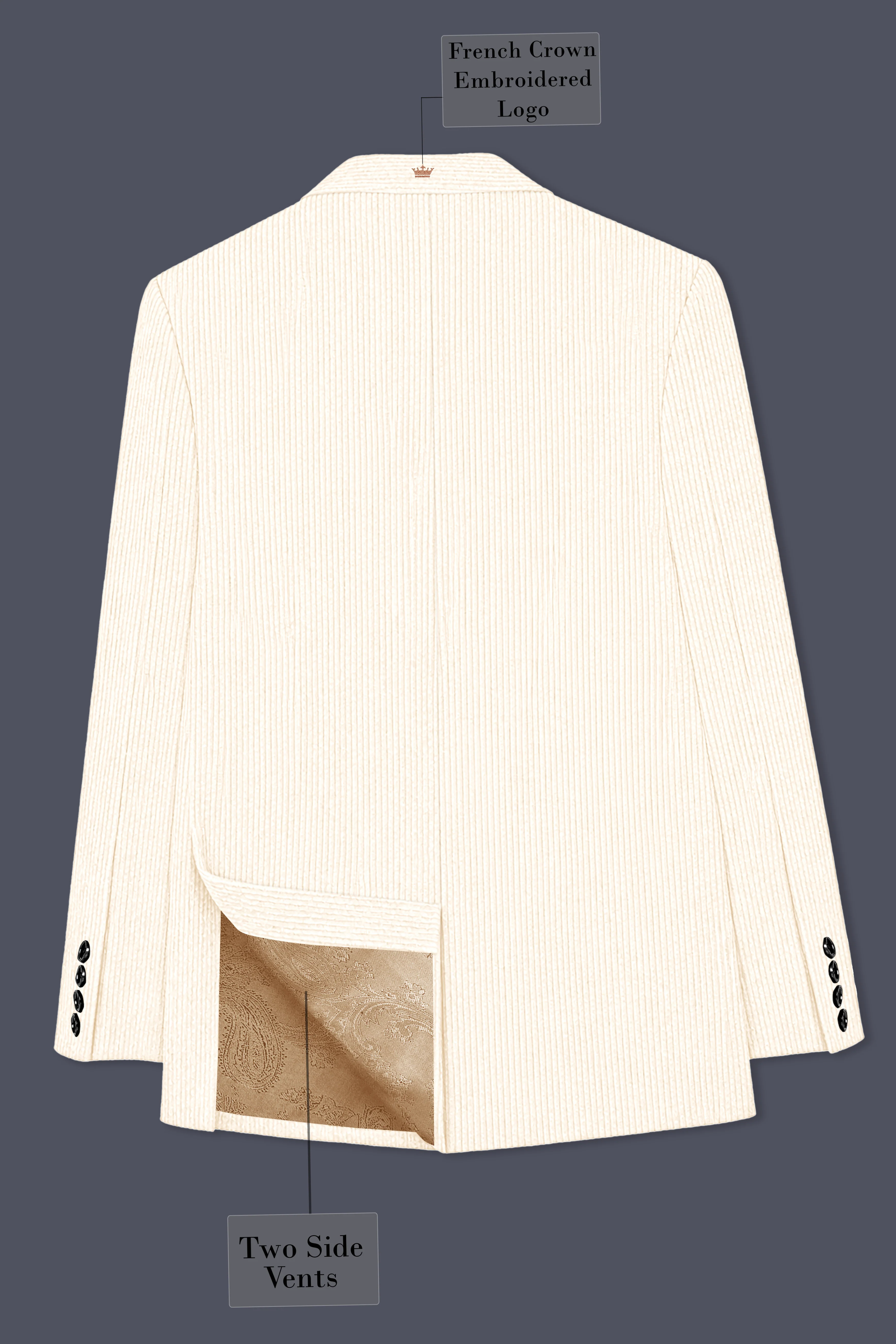 Ivoro-Swizzle Cream Corduroy Single Breasted Sports Blazer - Image 9