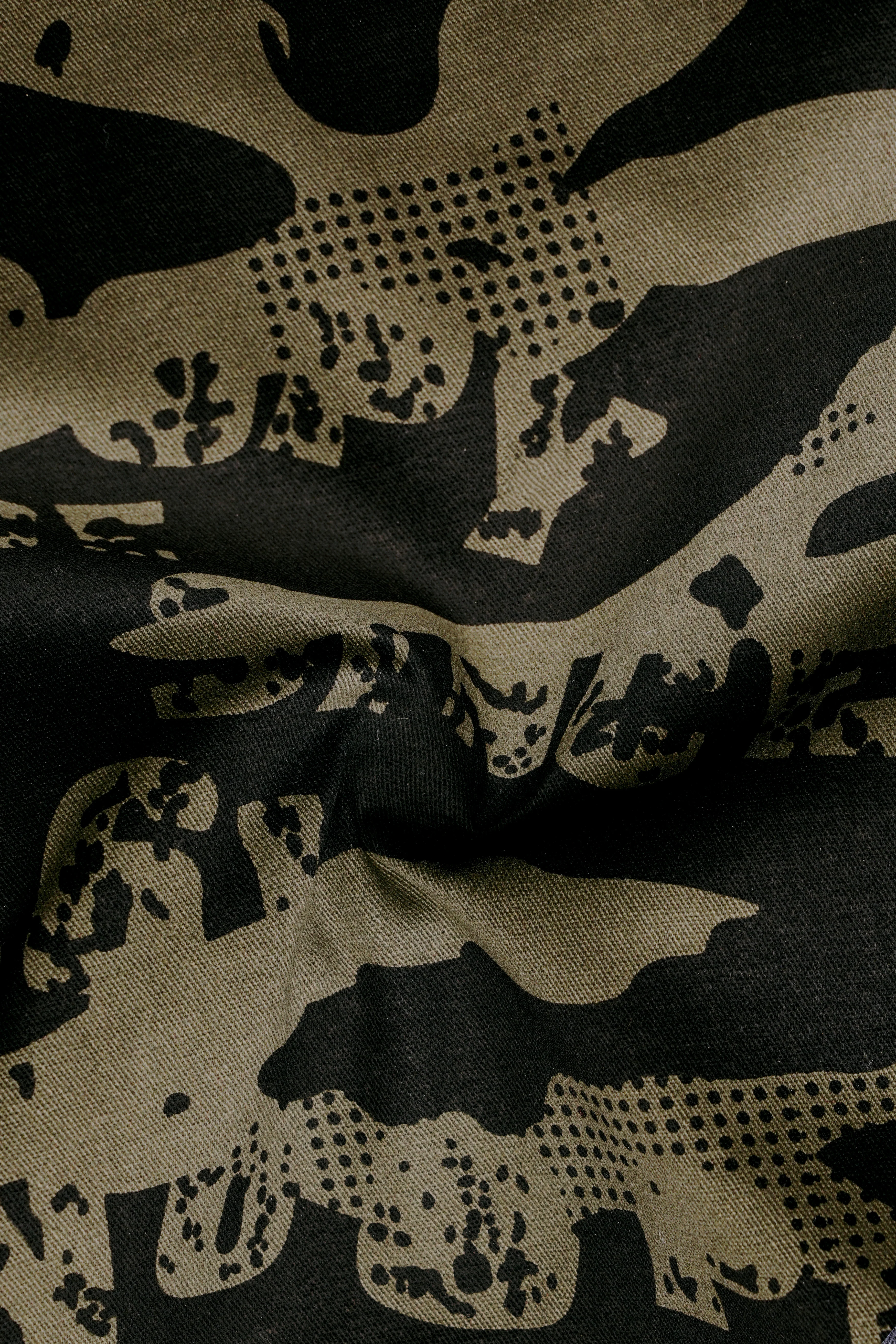 Jade Black and Woodland Green Printed Premium Cotton Single-Breasted Blazer - Image 3