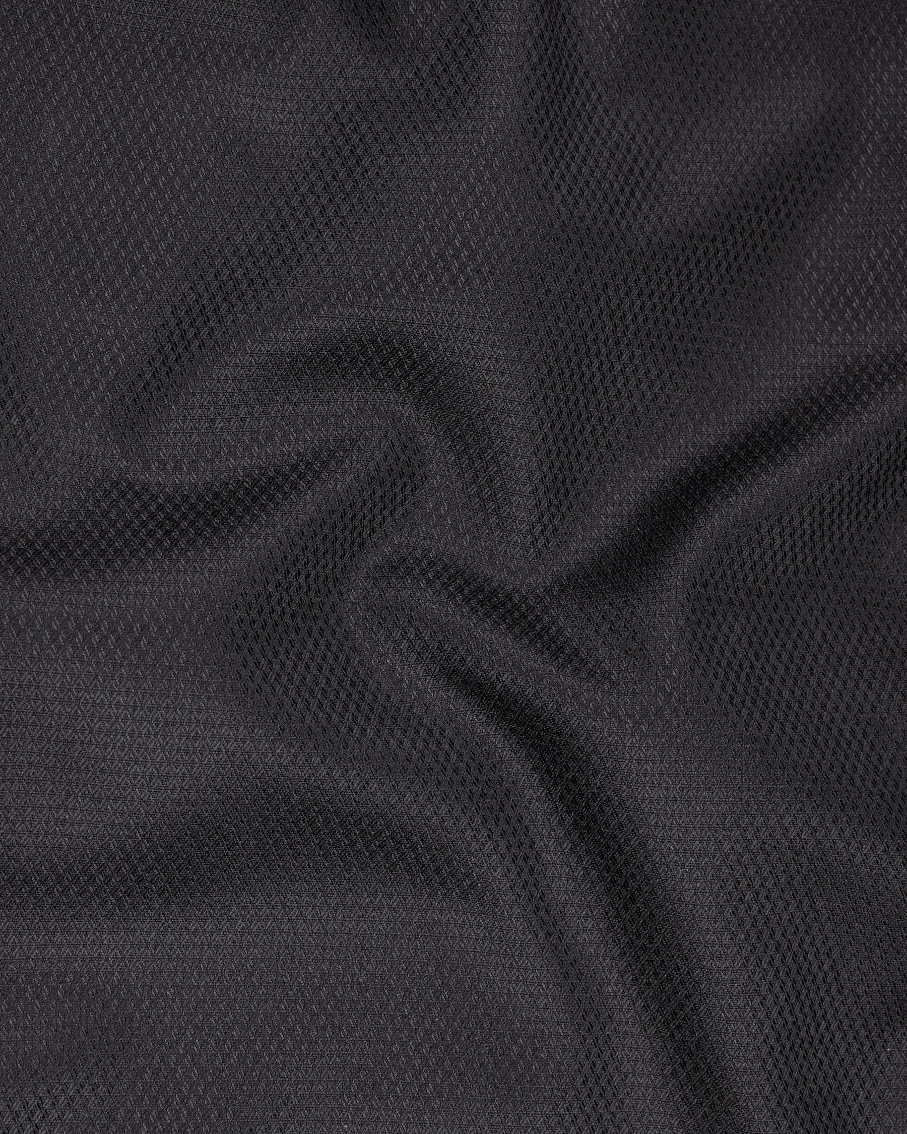 Jade Black Diamond textured Cross Placket Nehru Jacket - Image 3