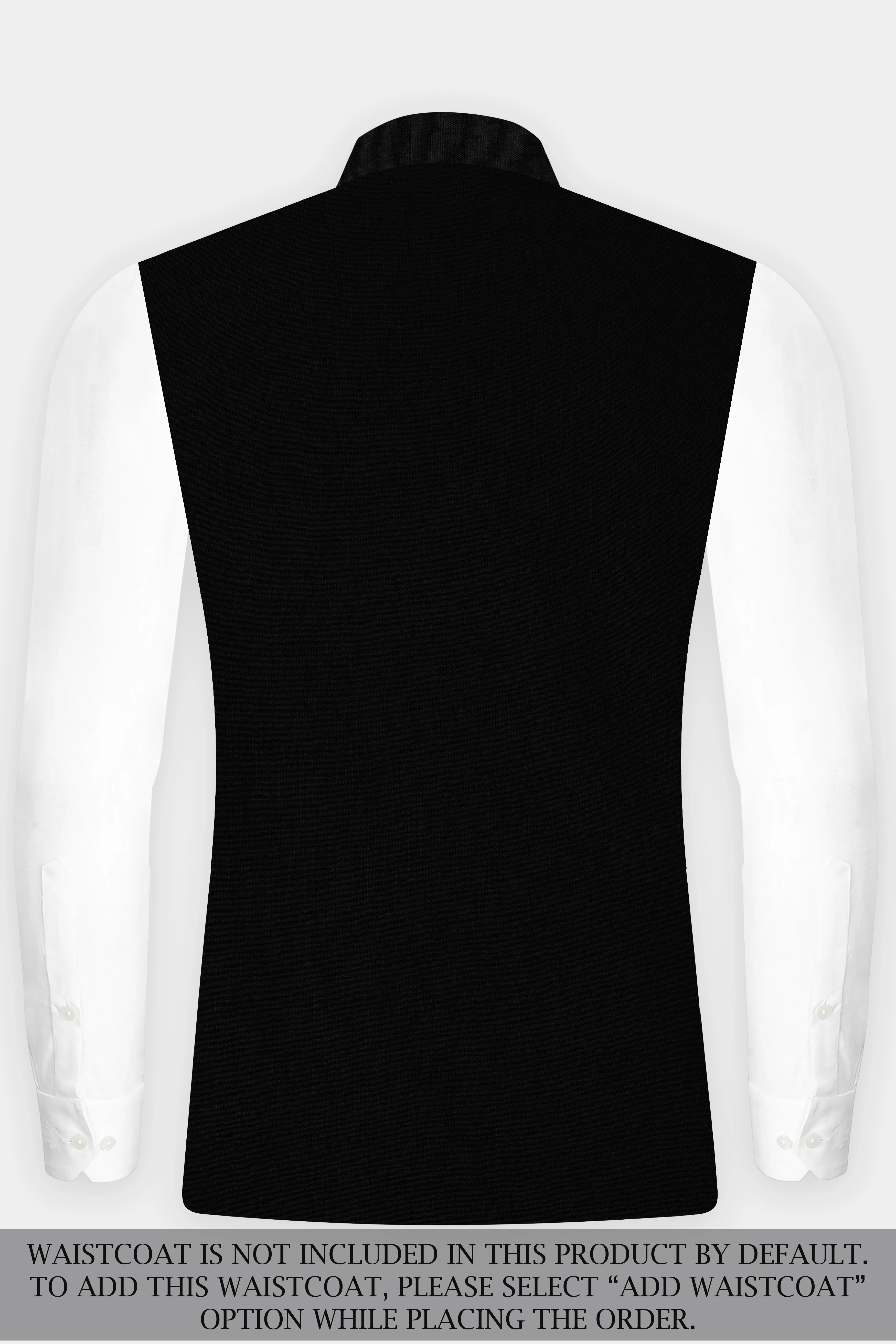 JADE BLACK LUXURIOUS LINEN BANDHGALA/MANDARIN SUIT - Image 16