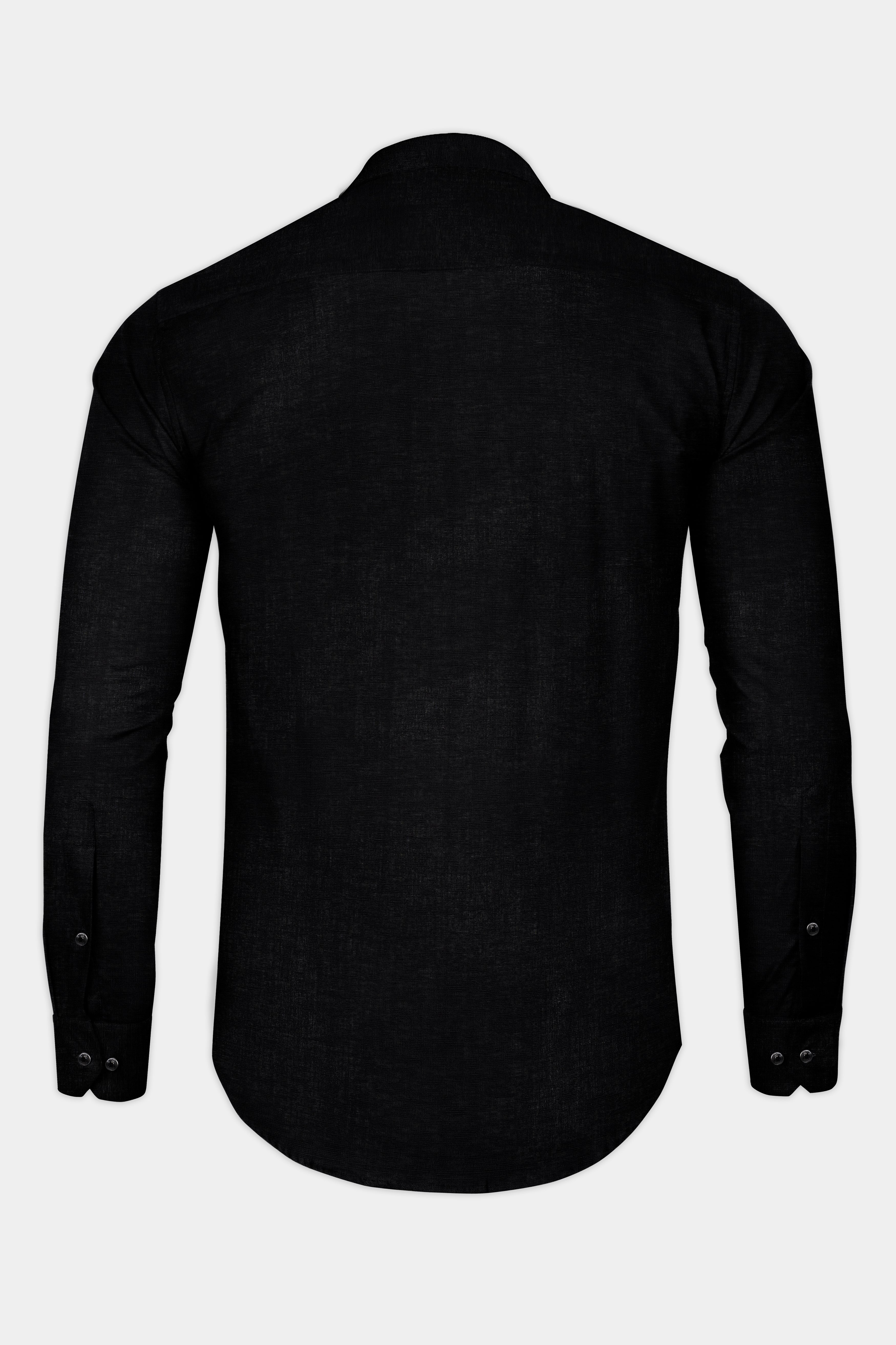 Jade Black Luxurious Linen Shirt - Image 5