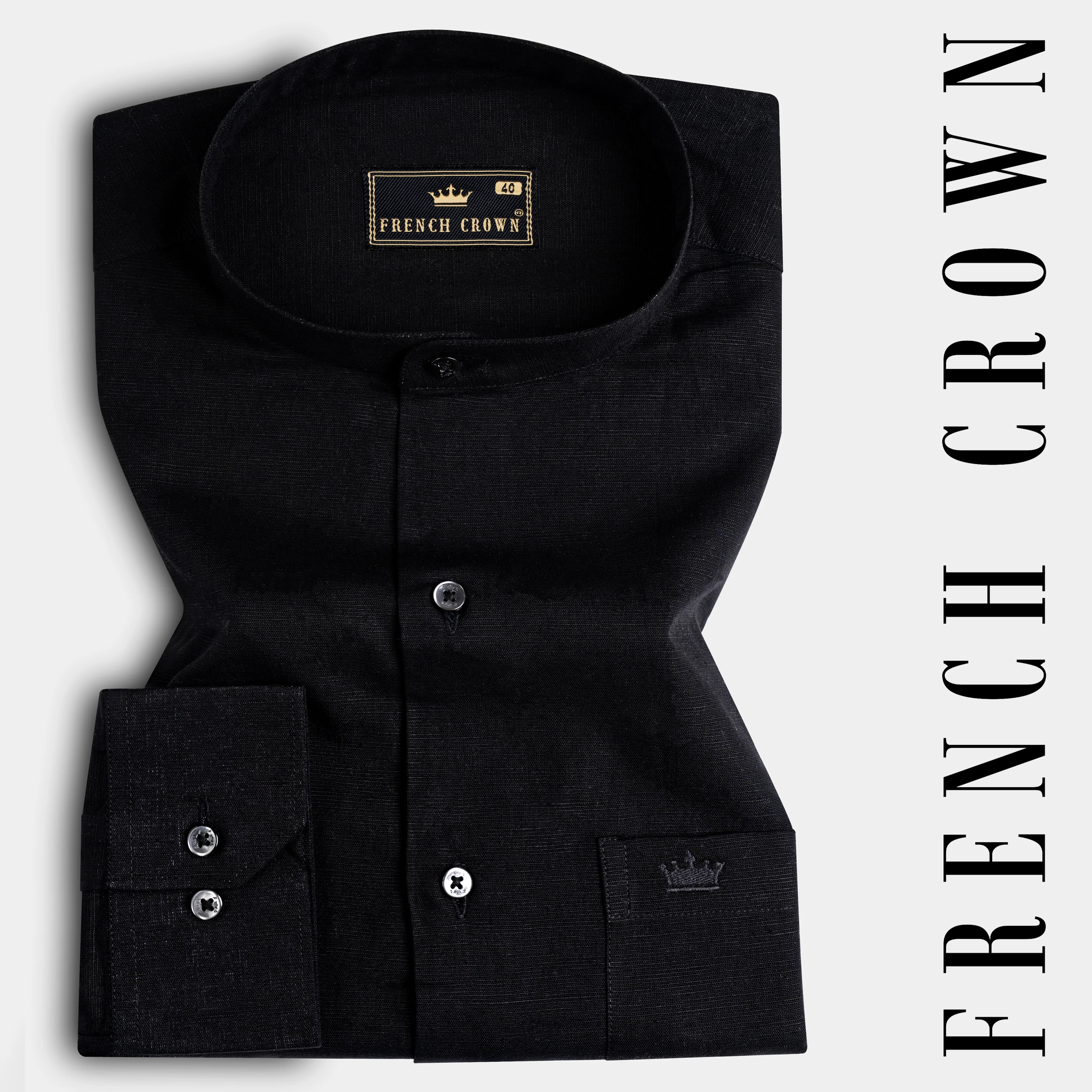 Jade Black Luxurious Linen Shirt - Image 7