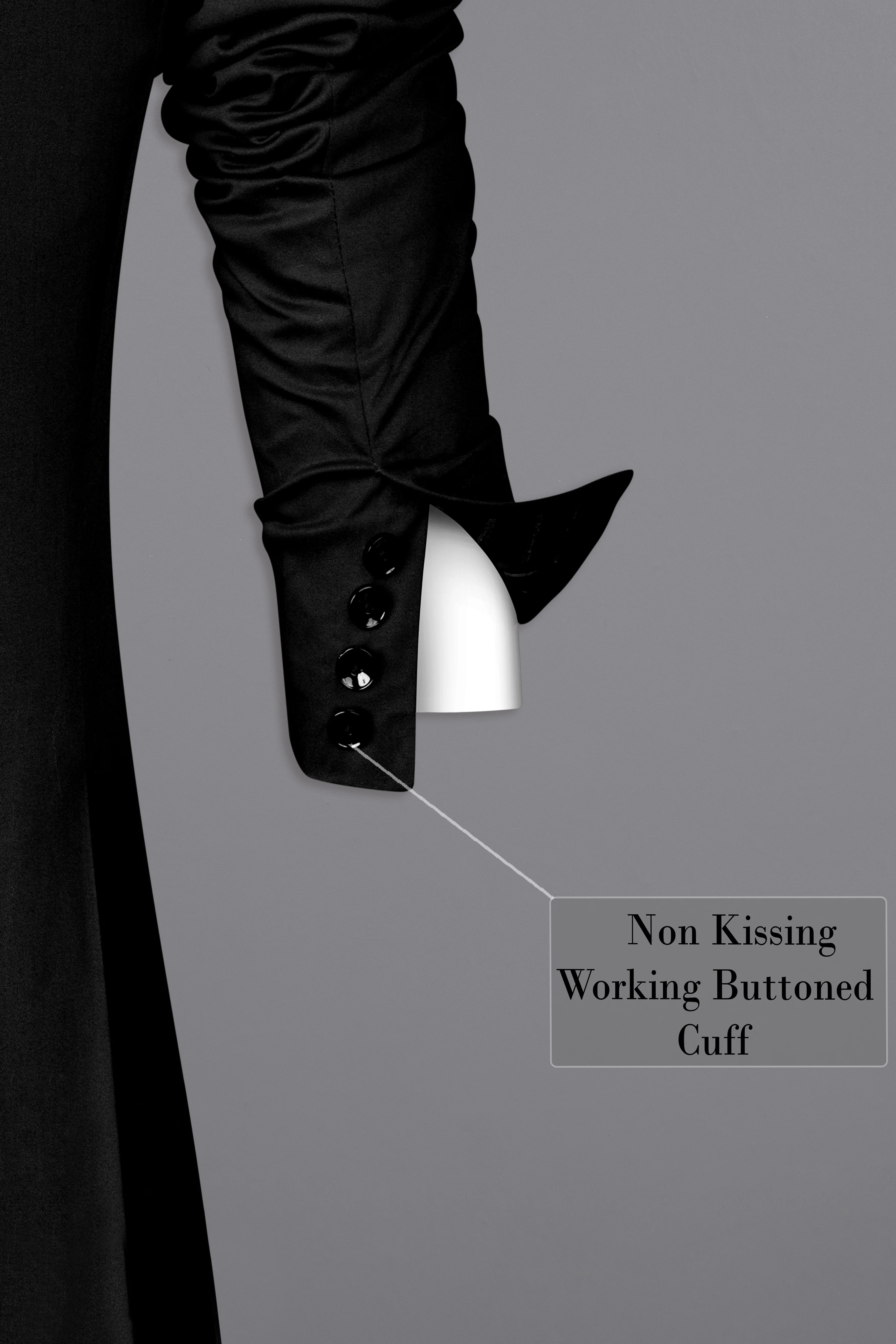 Jade Black Stretchable Premium Cotton Tuxedo traveler Blazer - Image 10