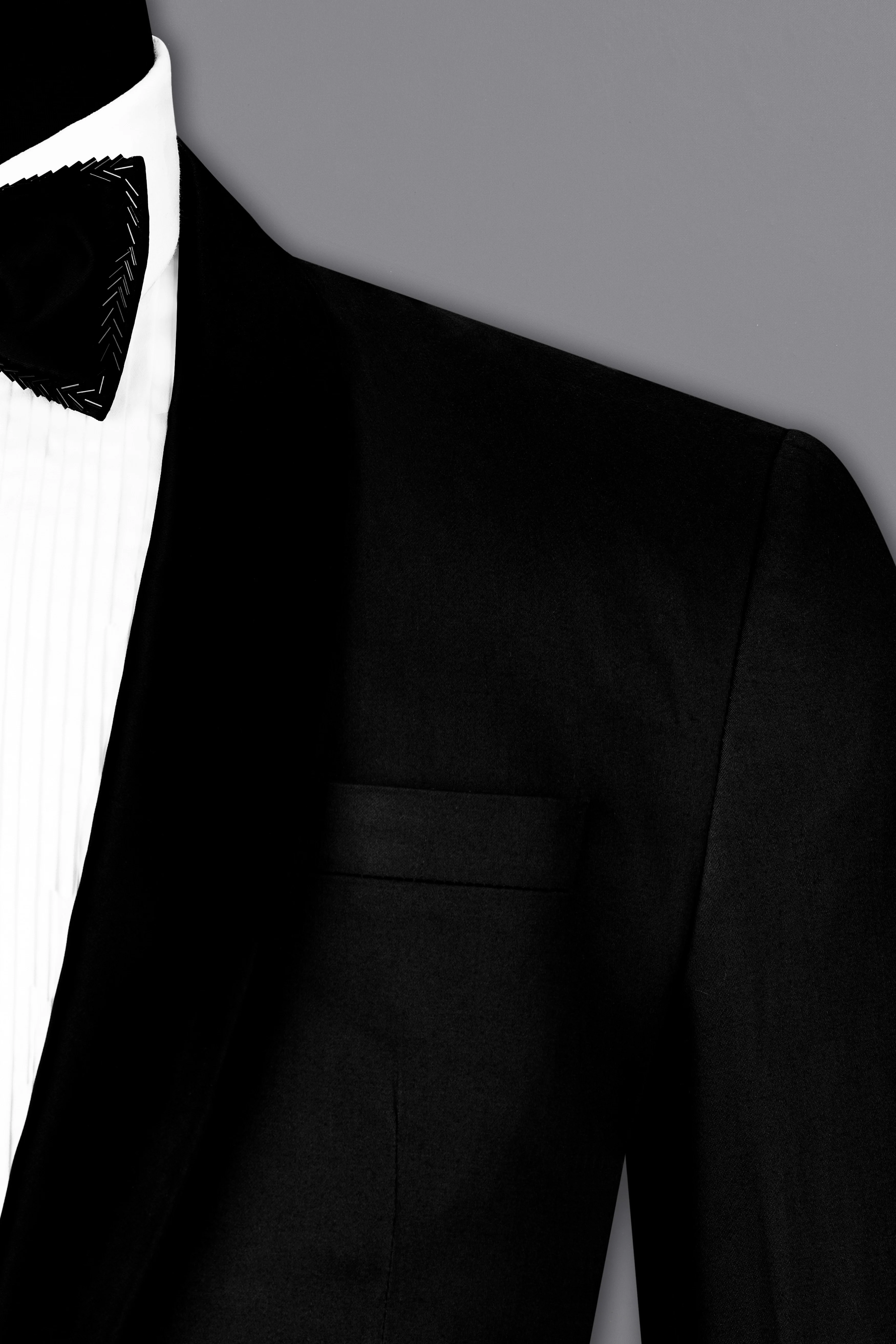 Jade Black Stretchable Premium Cotton Tuxedo traveler Blazer - Image 6