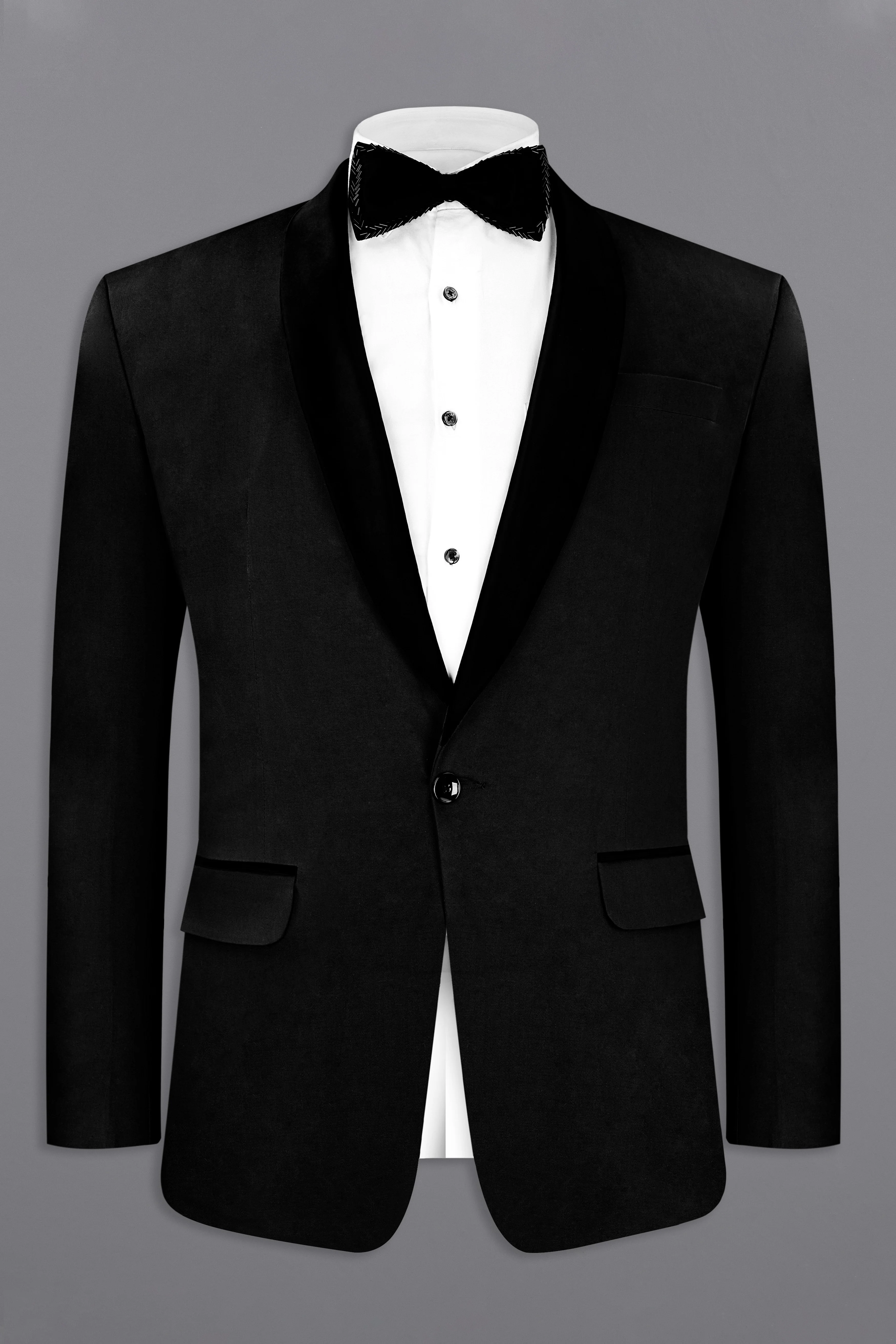Jade Black Stretchable Premium Cotton Tuxedo traveler Blazer - Image 8