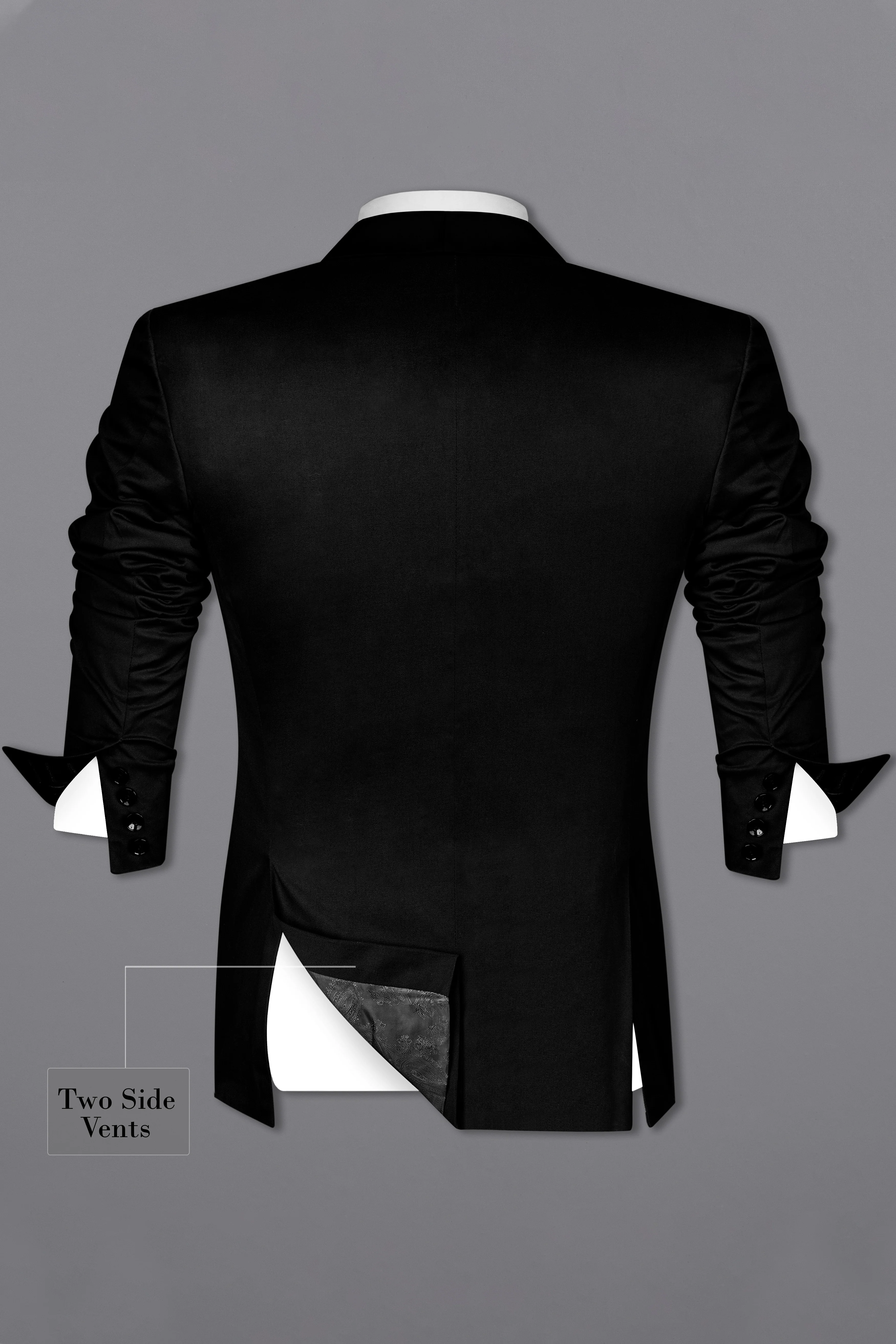 Jade Black Stretchable Premium Cotton Tuxedo traveler Blazer - Image 9