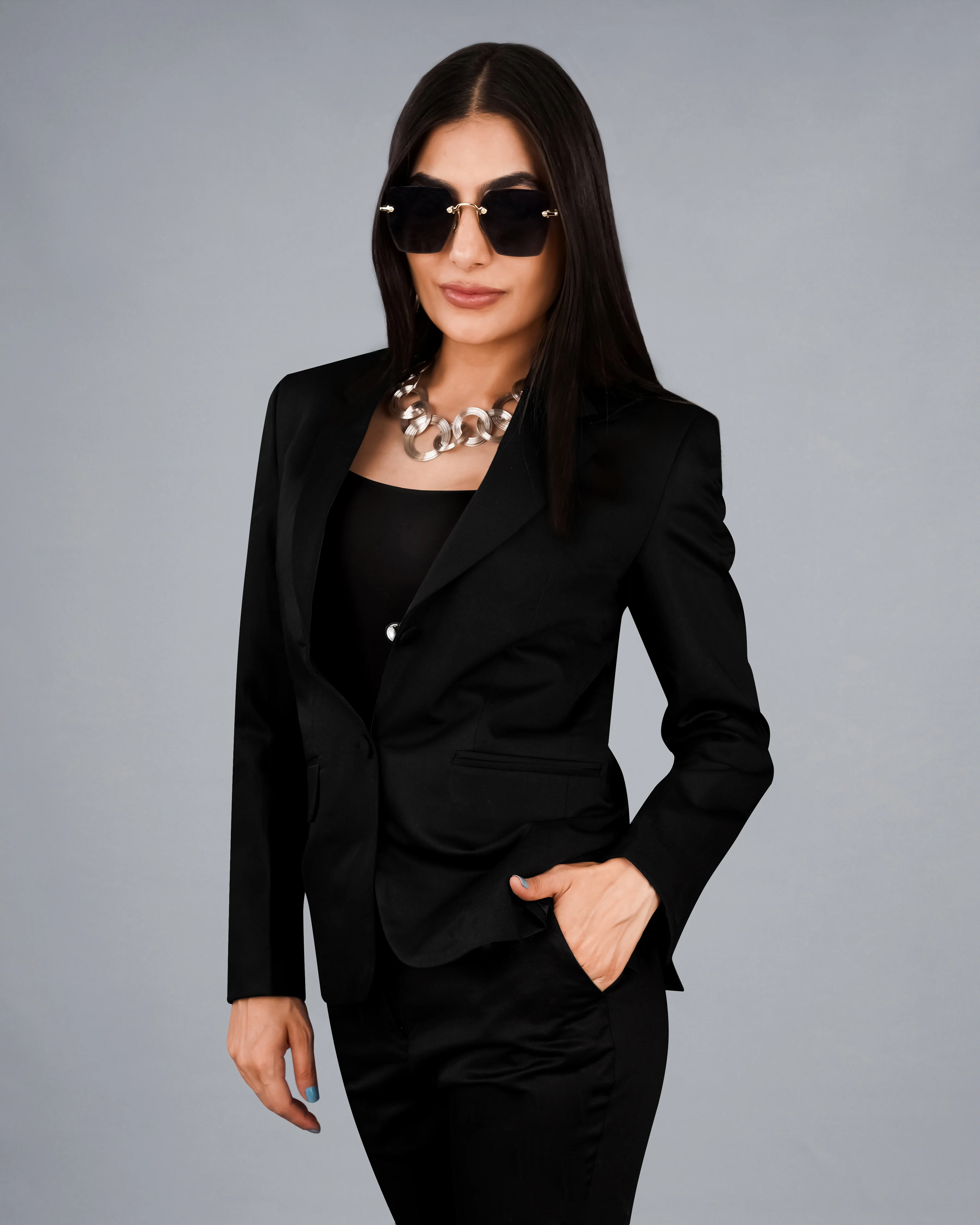 Jade Black Premium Cotton Women's Suit - Image 8