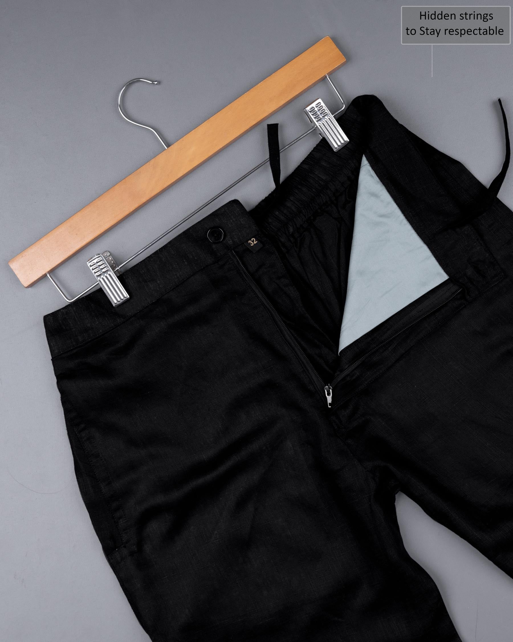 JADE BLACK Luxurious LINEN SHORTS - Image 5