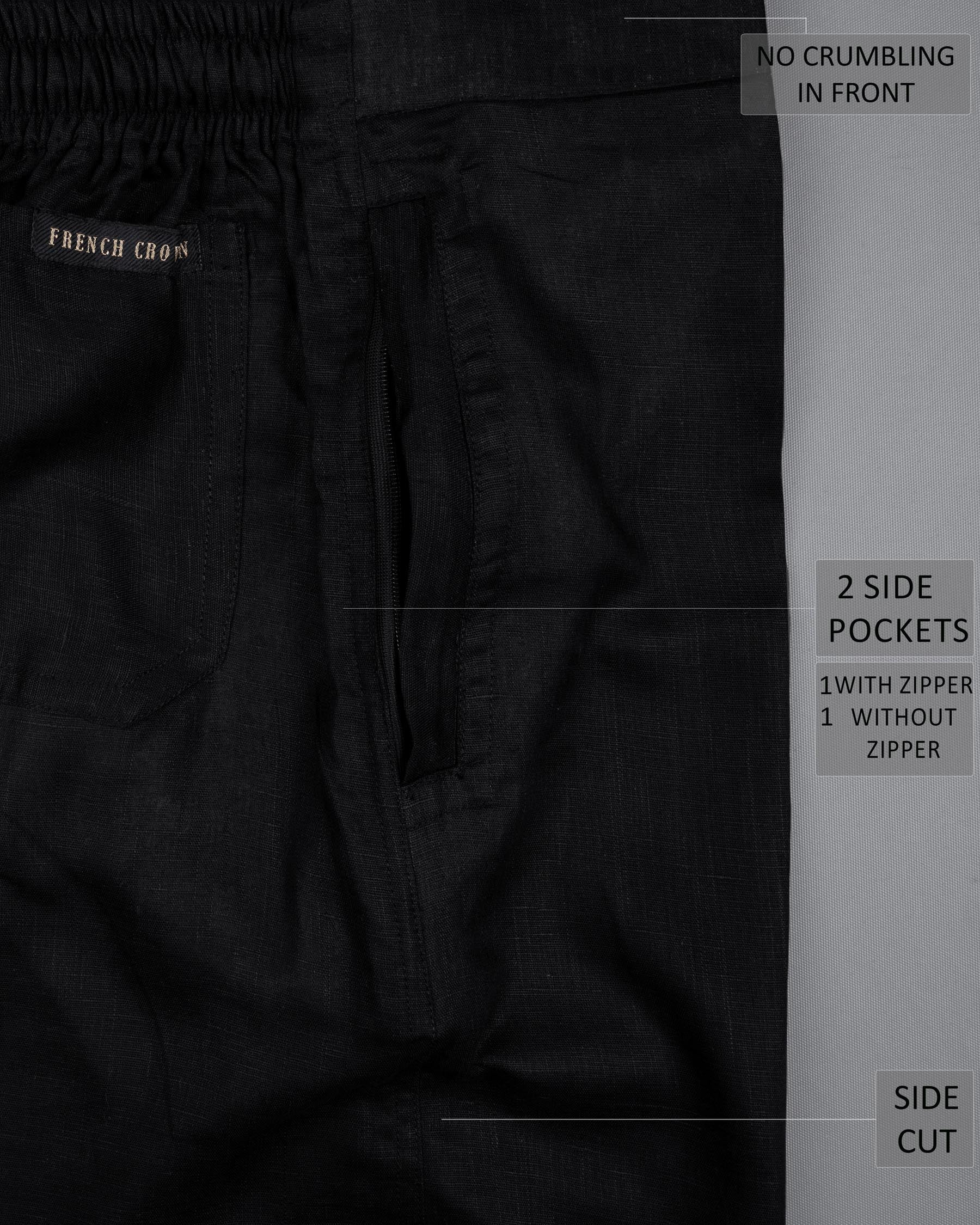 JADE BLACK Luxurious LINEN SHORTS - Image 6