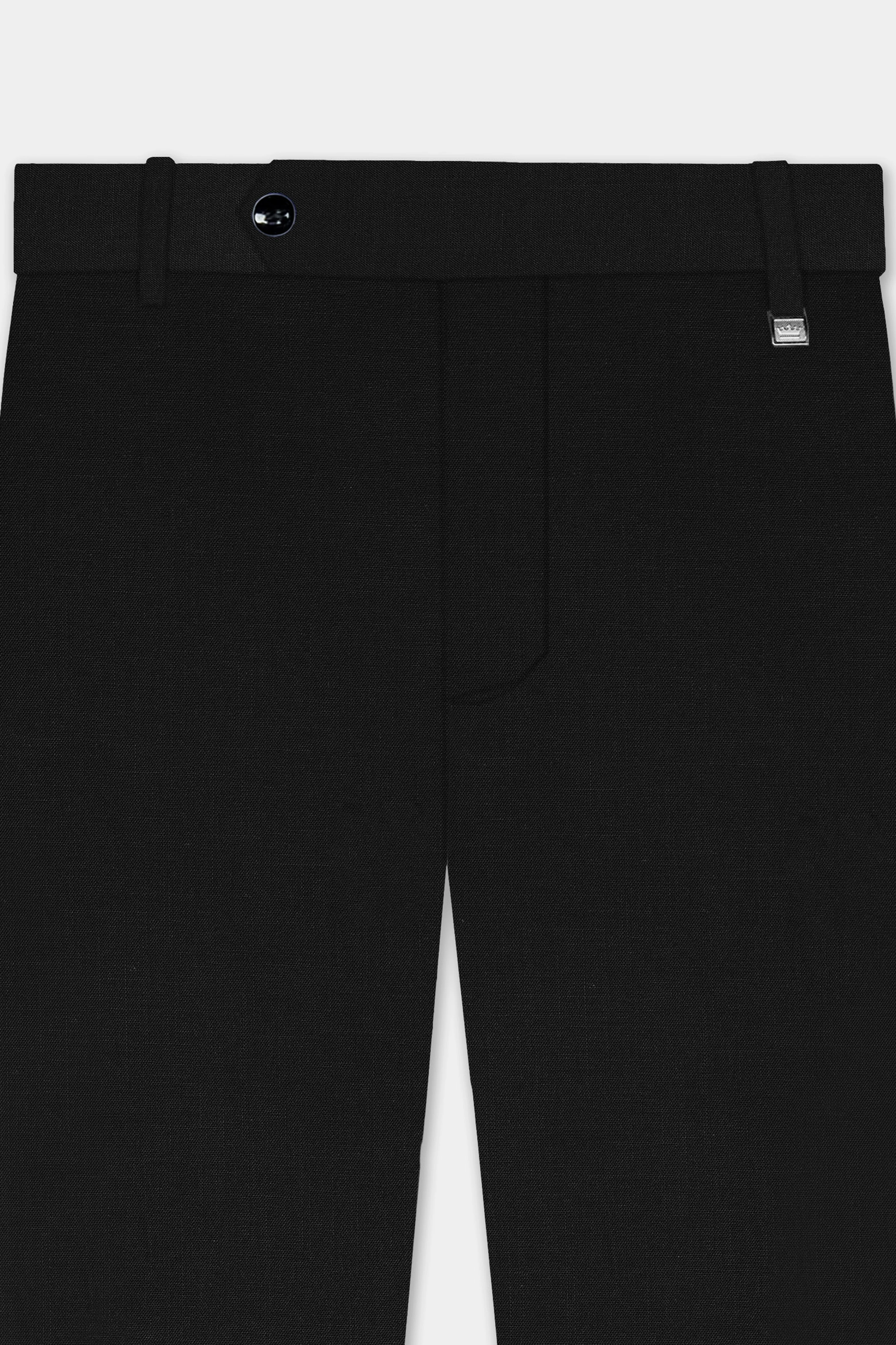 Jade Black Stretchable Waistband Luxurious Linen traveler Pants - Image 4