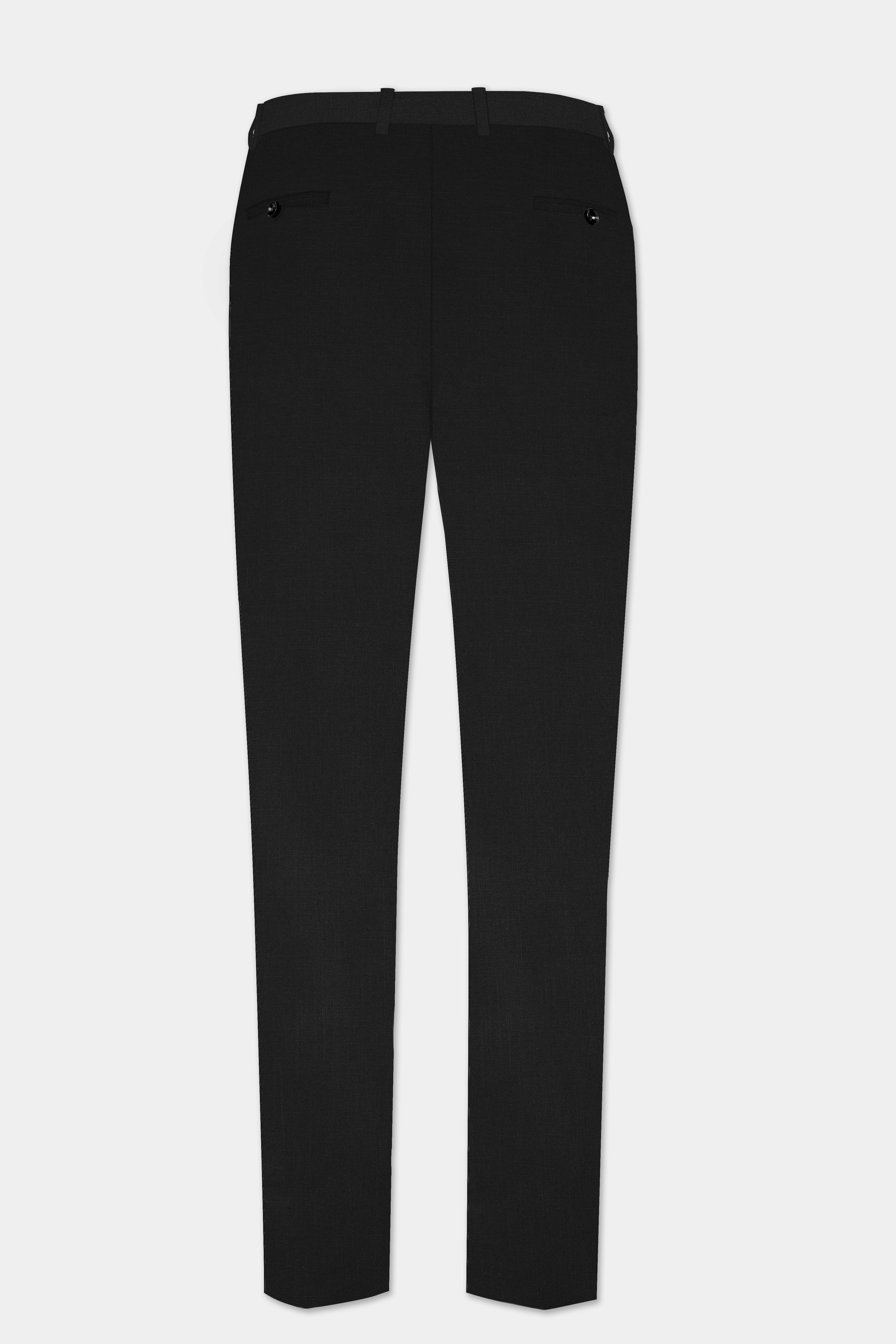 Jade Black Stretchable Waistband Luxurious Linen traveler Pants - Image 5
