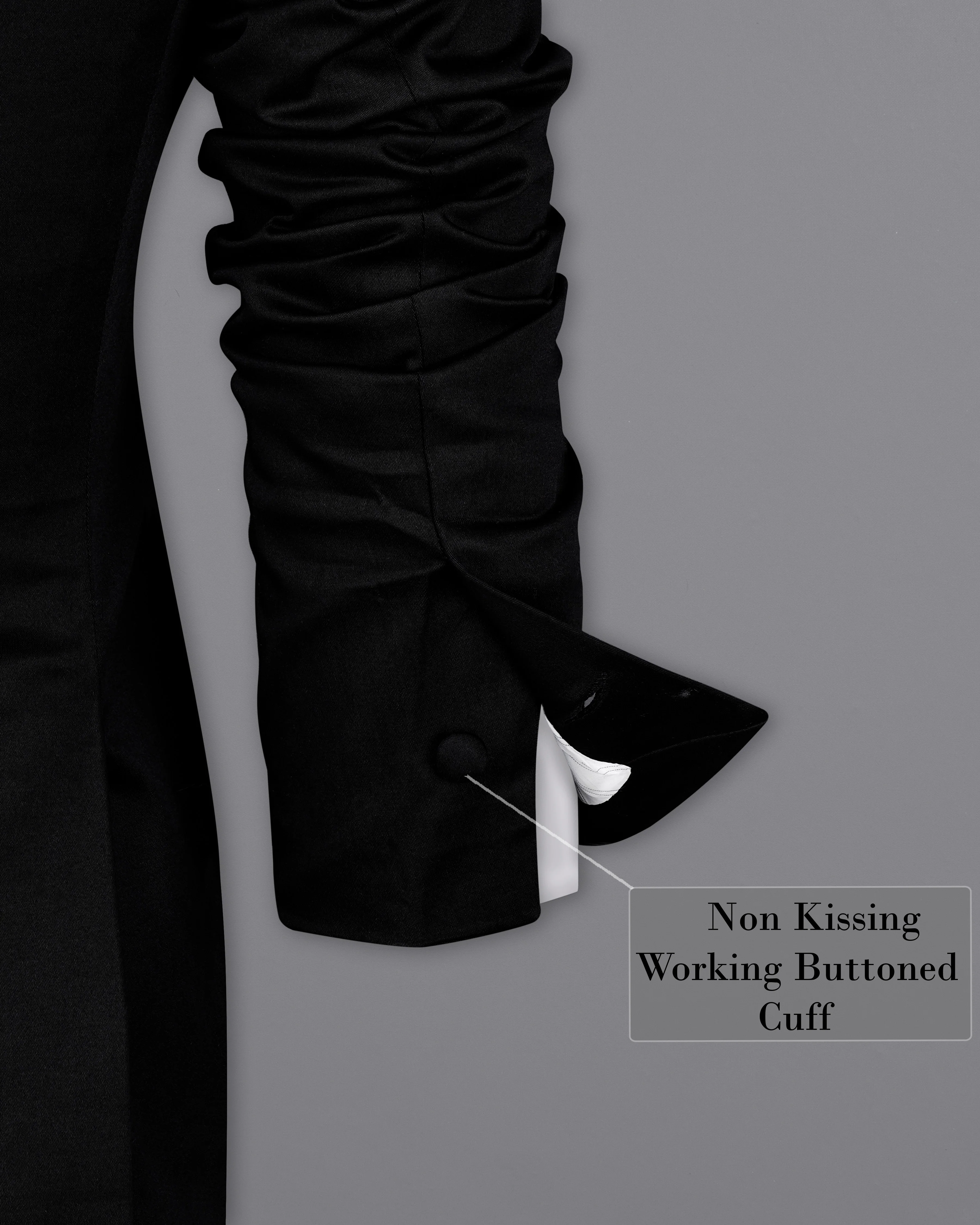 Jade Black with White Borders Premium Cotton Women's Blazer - Image 4