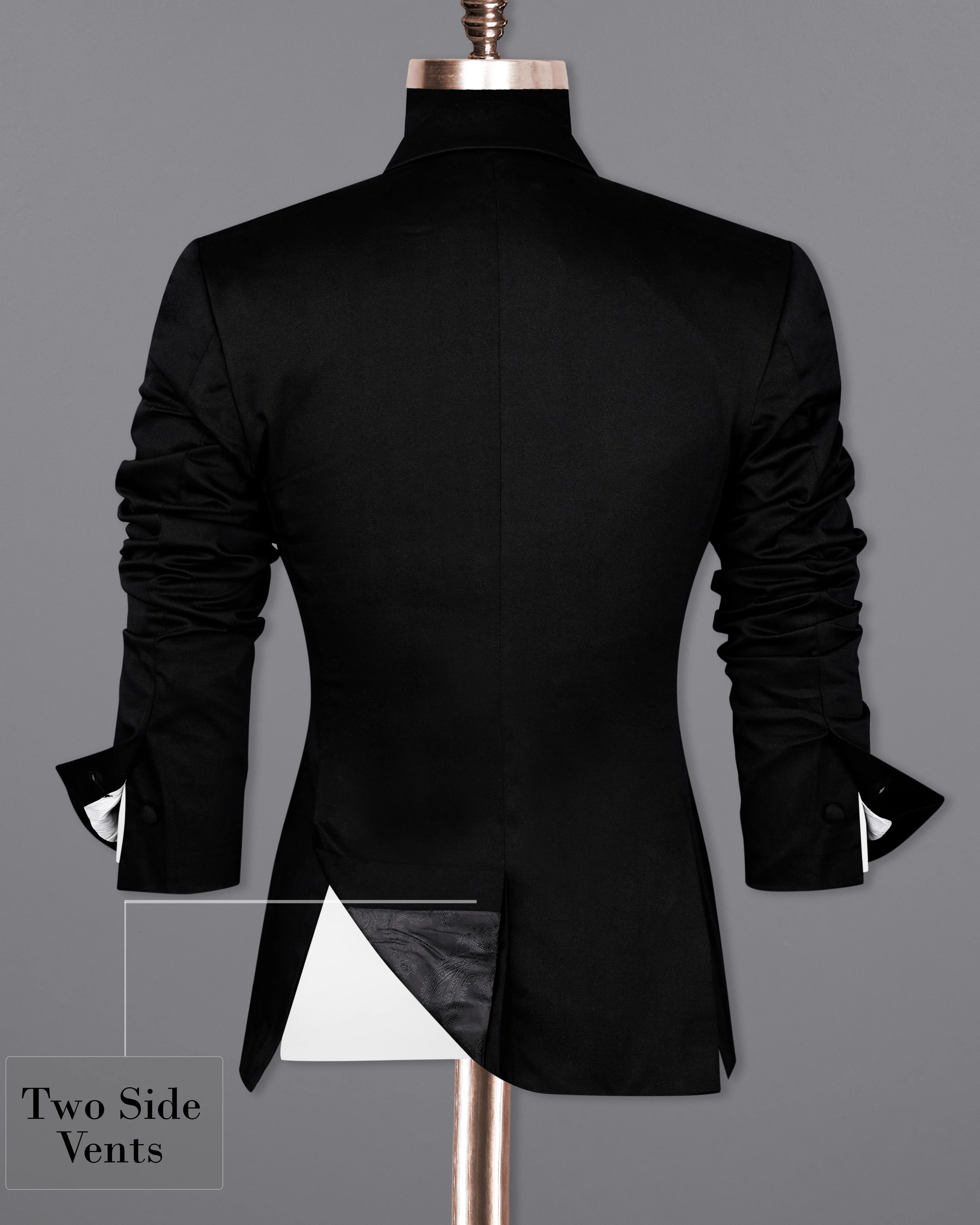 Jade Black with White Borders Premium Cotton Women's Blazer - Image 5