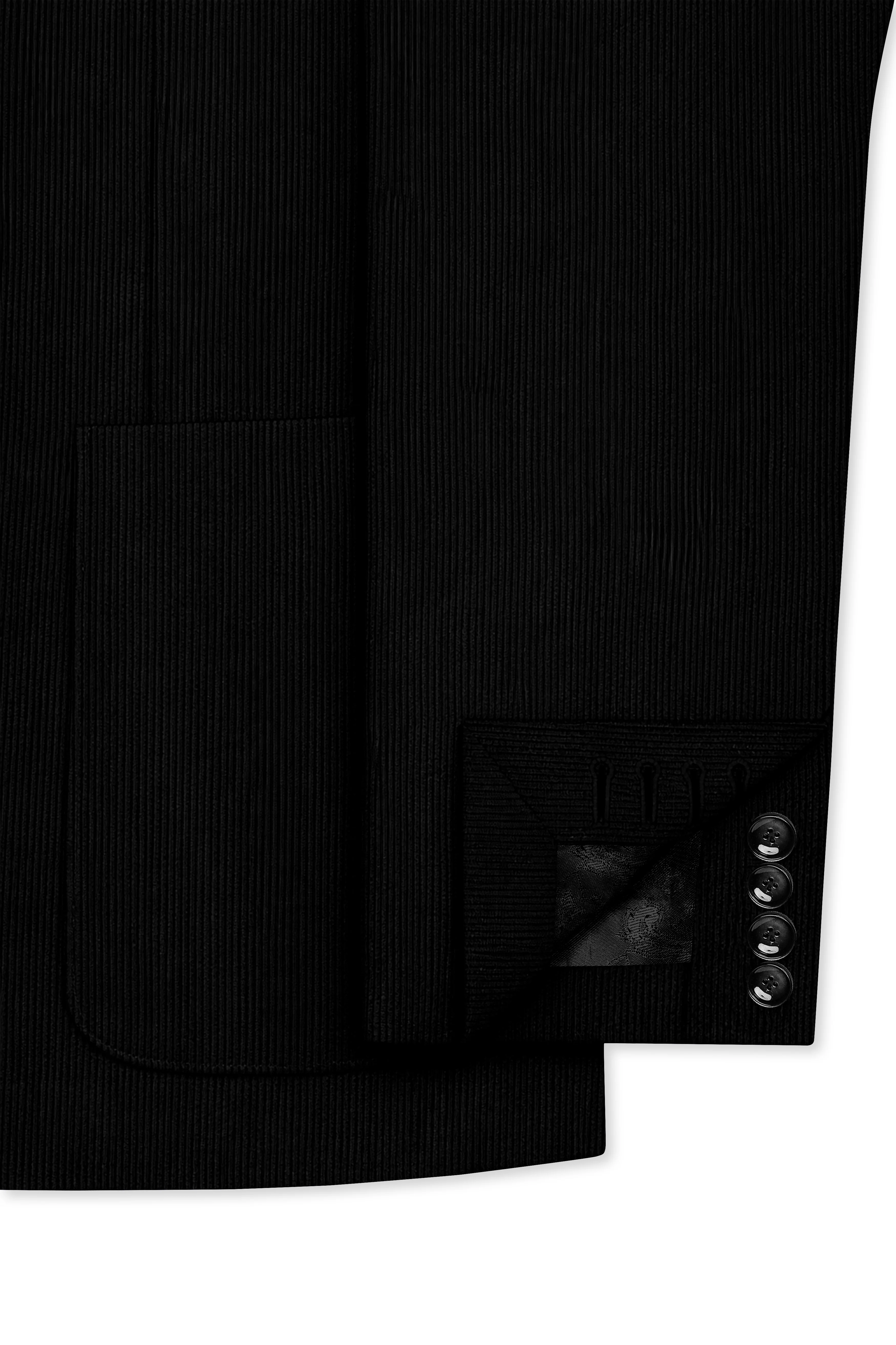 Jadenzo-Jade Black Corduroy Single Breasted Sports Blazer - Image 7