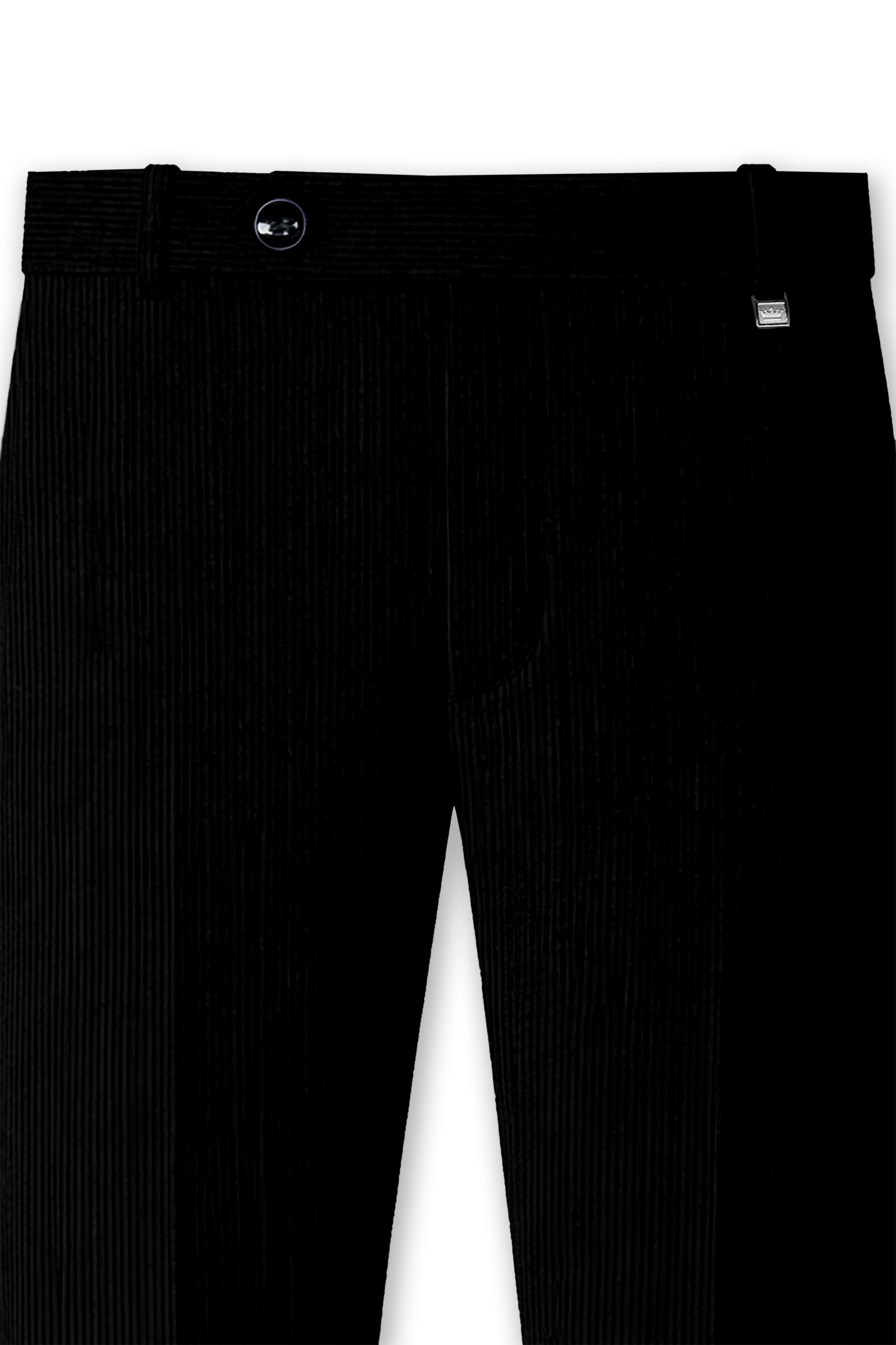 Jadenzo-Jade Black Corduroy Single Breasted Sports Suit - Image 12