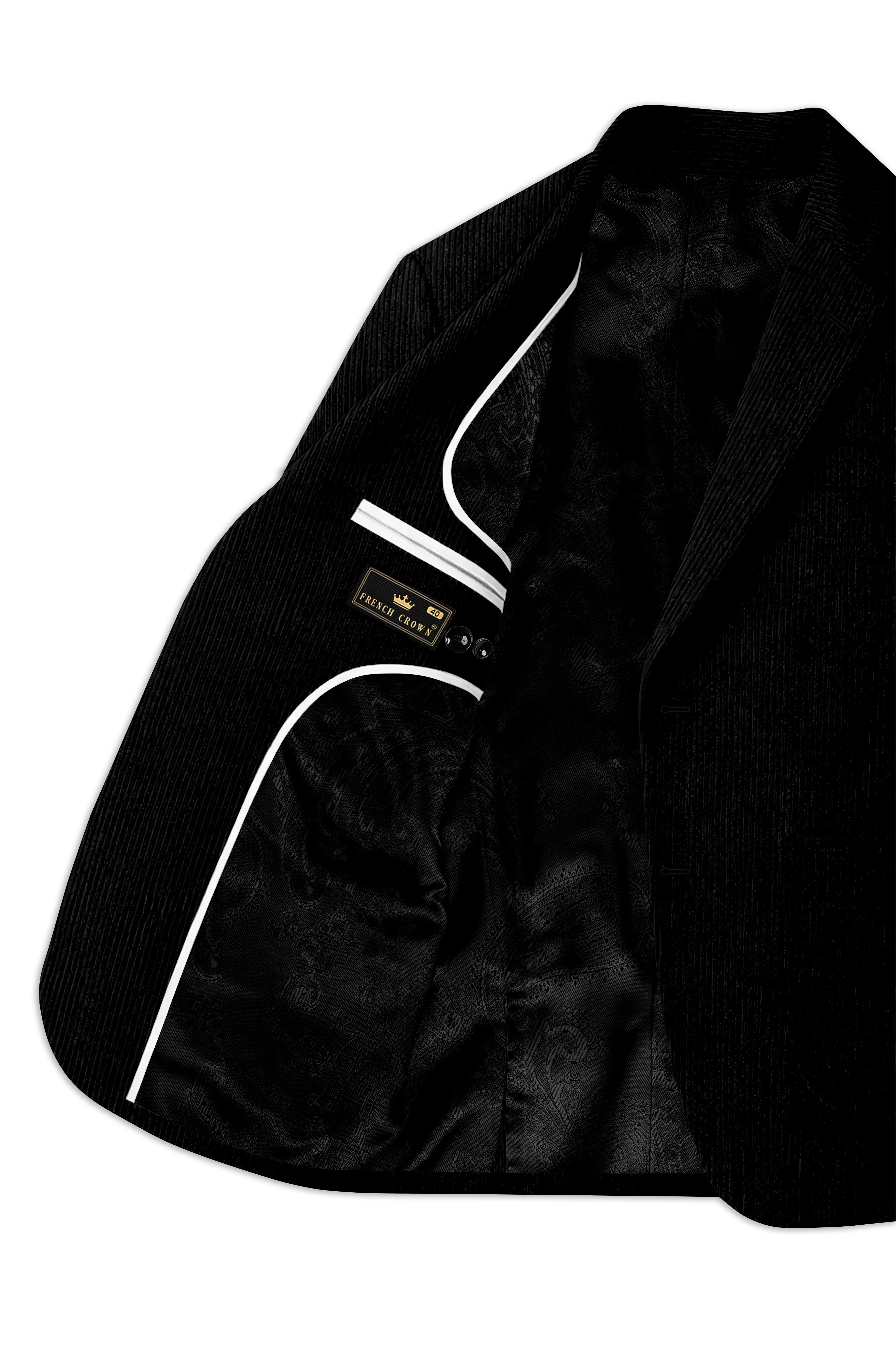 Jadenzo-Jade Black Corduroy Single Breasted Sports Suit - Image 6