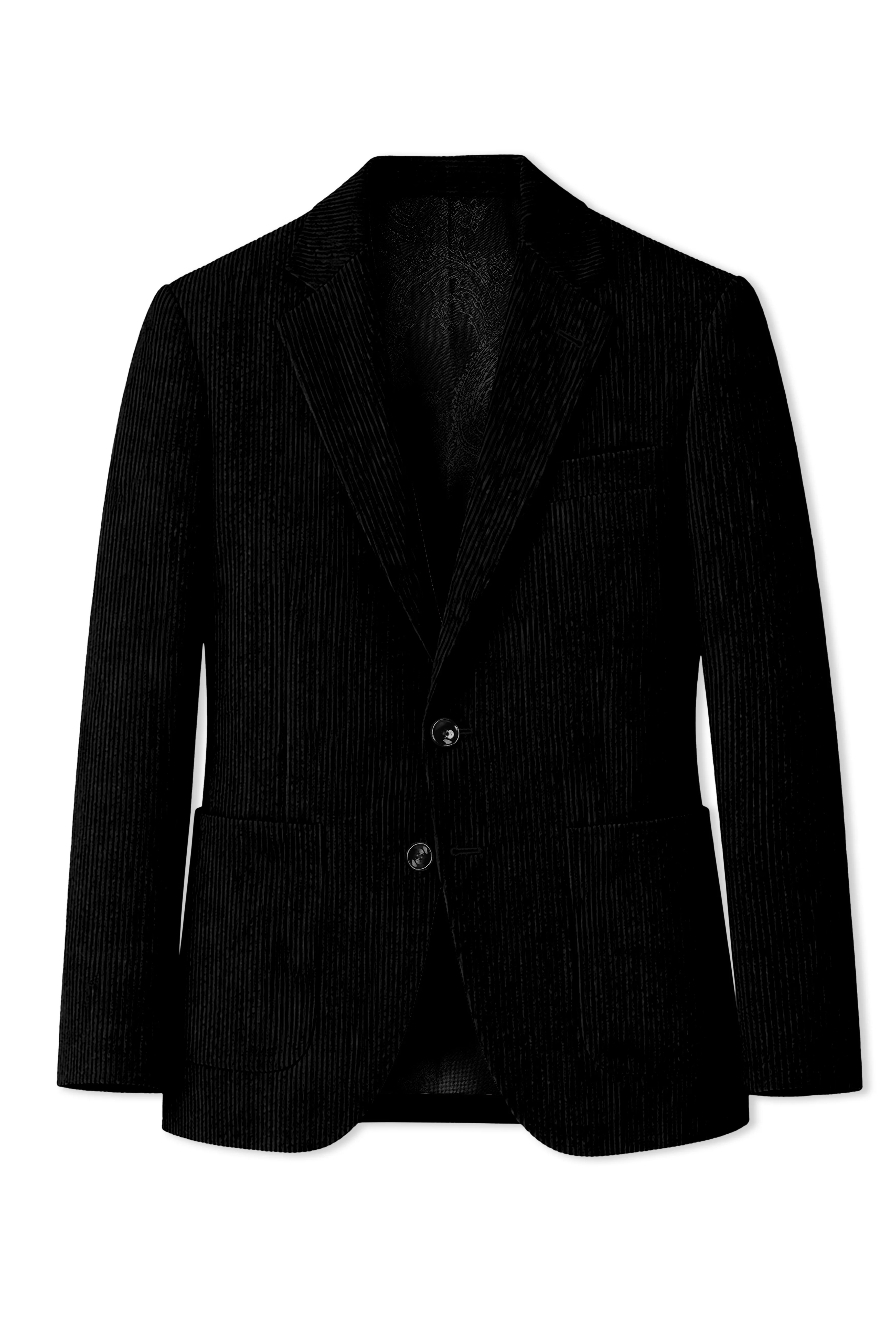 Jadenzo-Jade Black Corduroy Single Breasted Sports Suit - Image 8