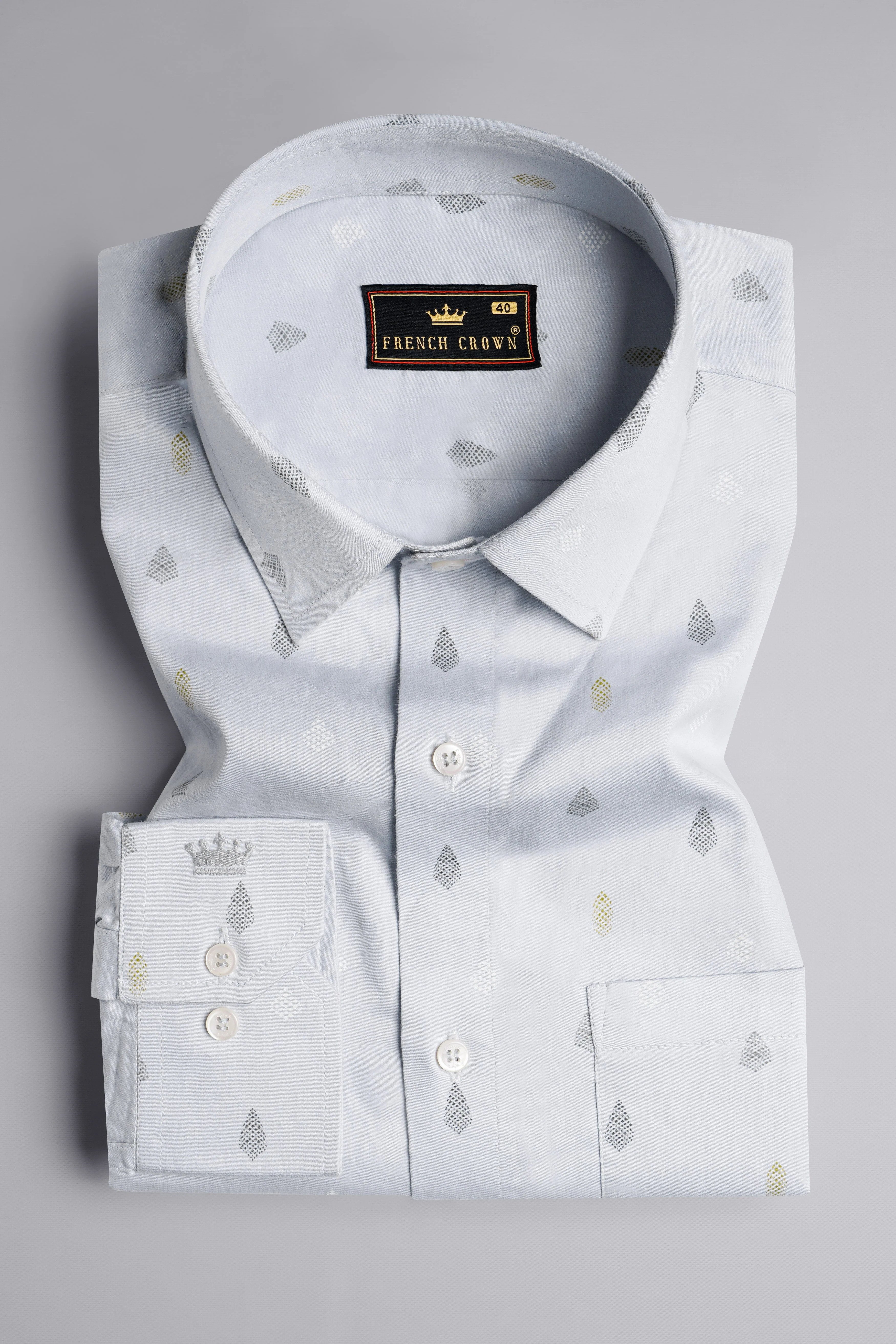 Mist Gray Multicolour Printed Super Soft Premium Cotton Shirt - Image 4