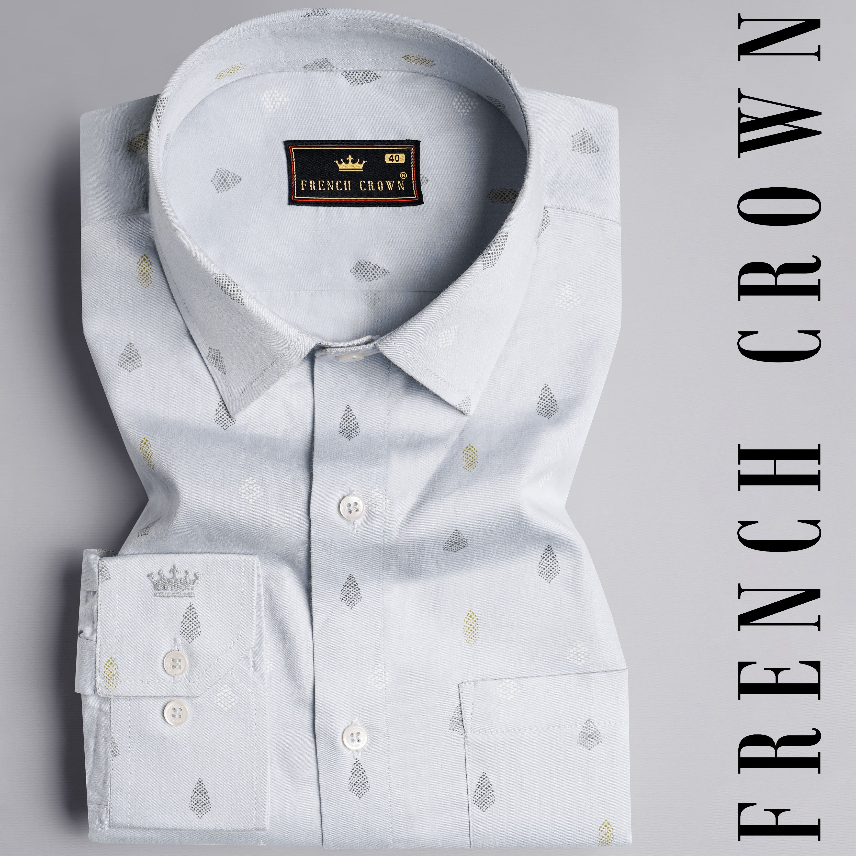 Mist Gray Multicolour Printed Super Soft Premium Cotton Shirt - Image 5