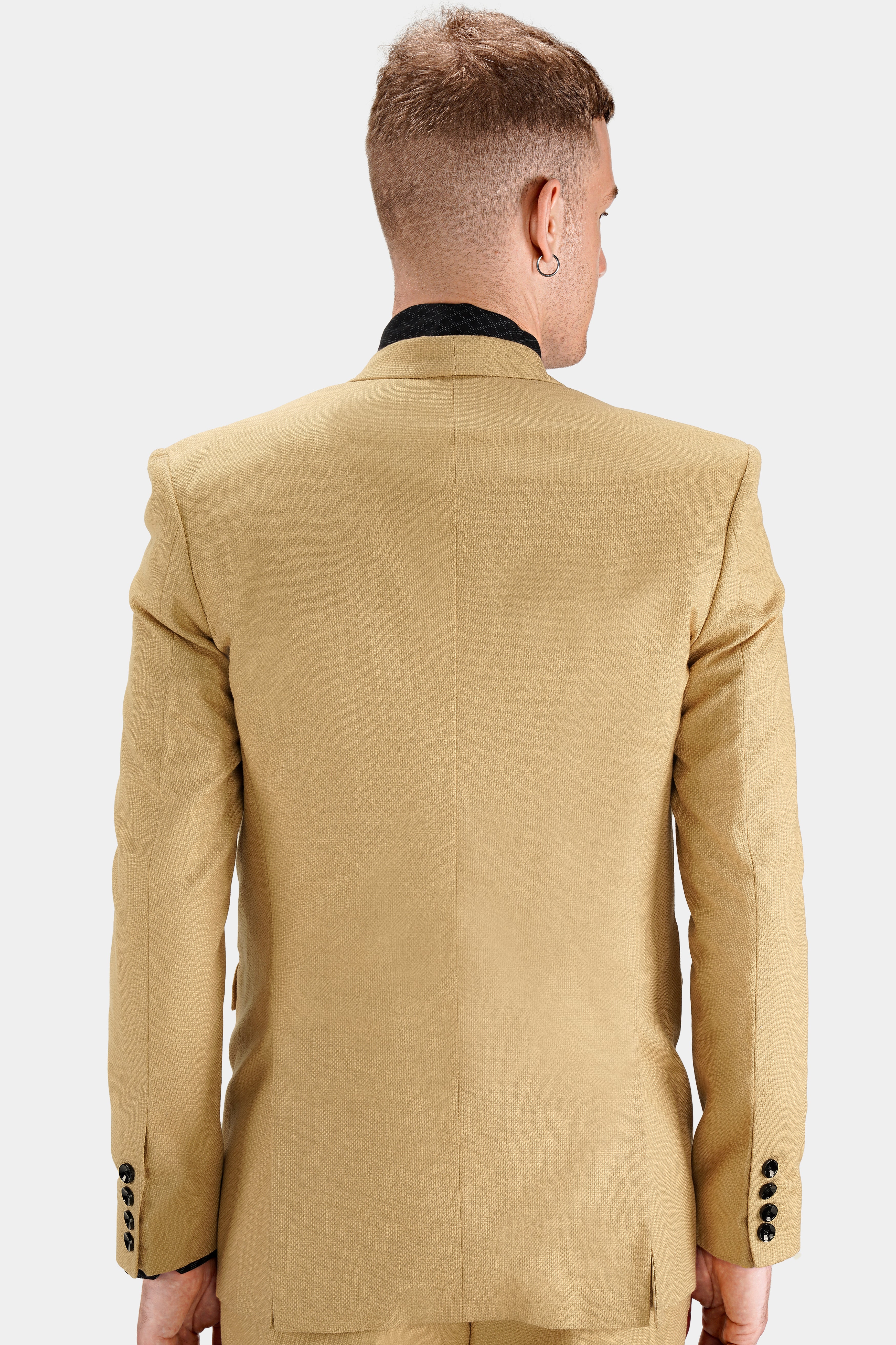 Muesli Brown Wool Rich Designer Blazer - Image 6