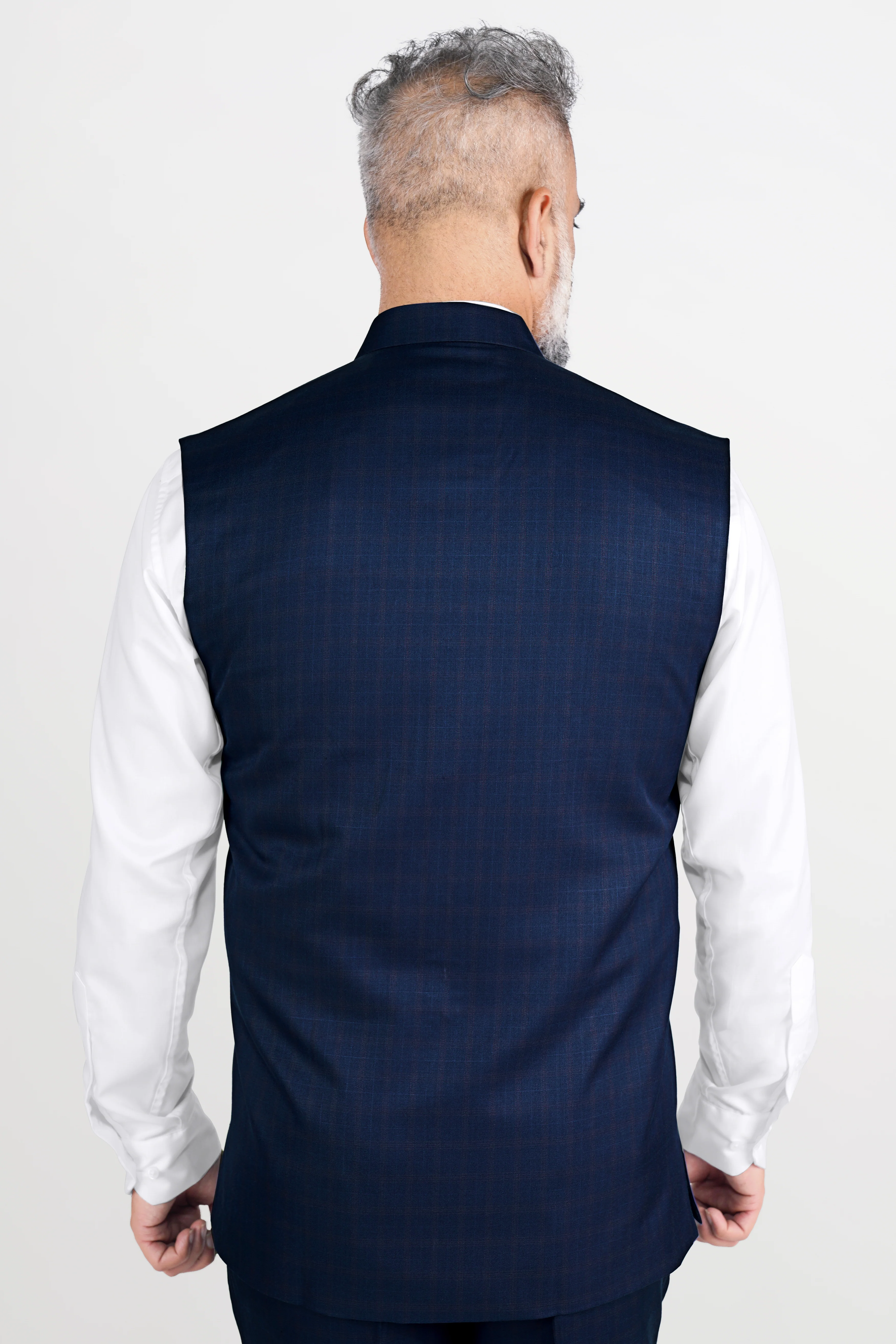Nile Blue Wool Rich Nehru Jacket - Image 4