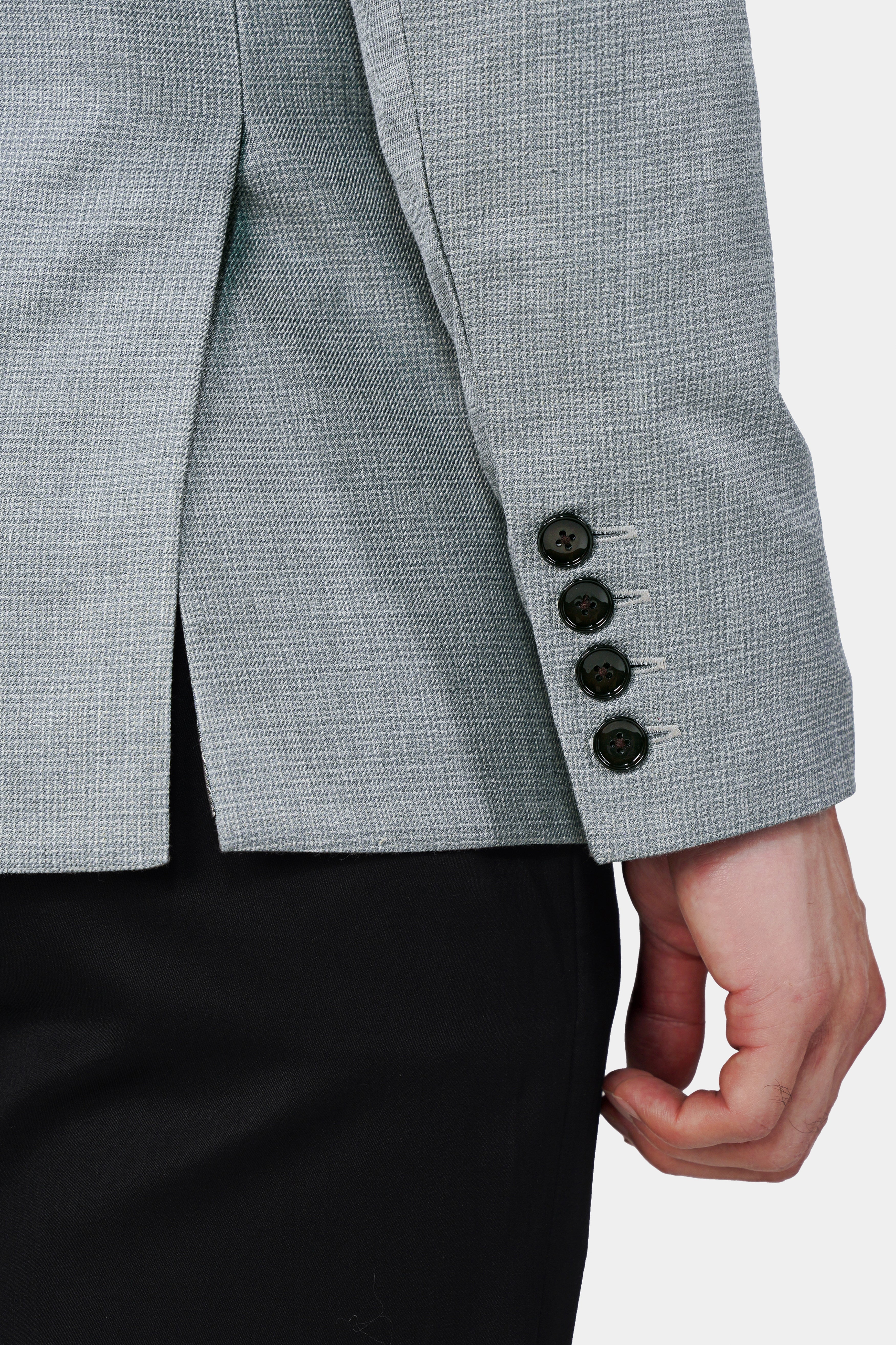 Oslo Gray Double Breasted Wool Rich Sports Blazer - Image 4