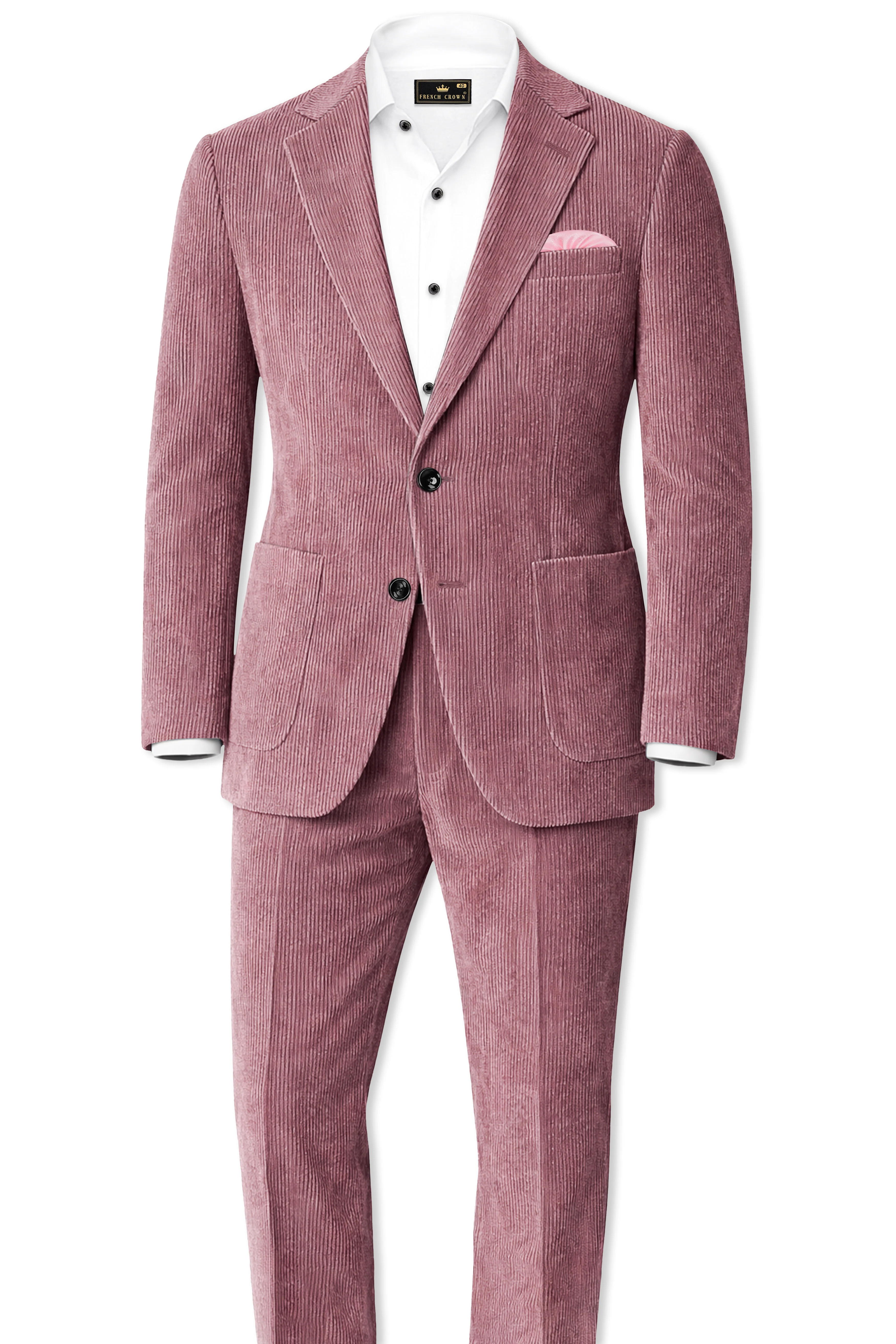 Petalux-Oriental Pink Corduroy Single Breasted Sports Blazer - Image 10