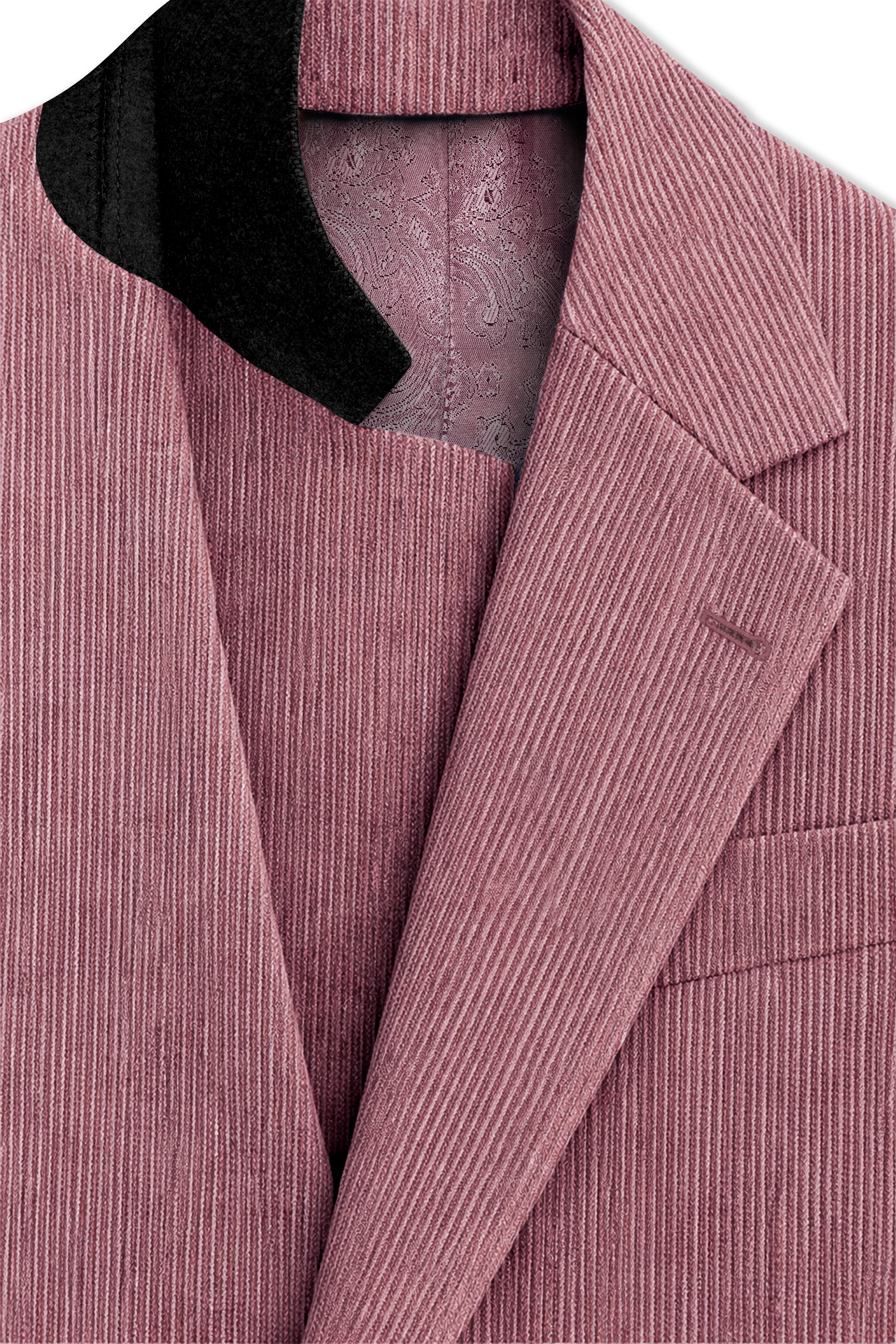 Petalux-Oriental Pink Corduroy Single Breasted Sports Blazer - Image 5