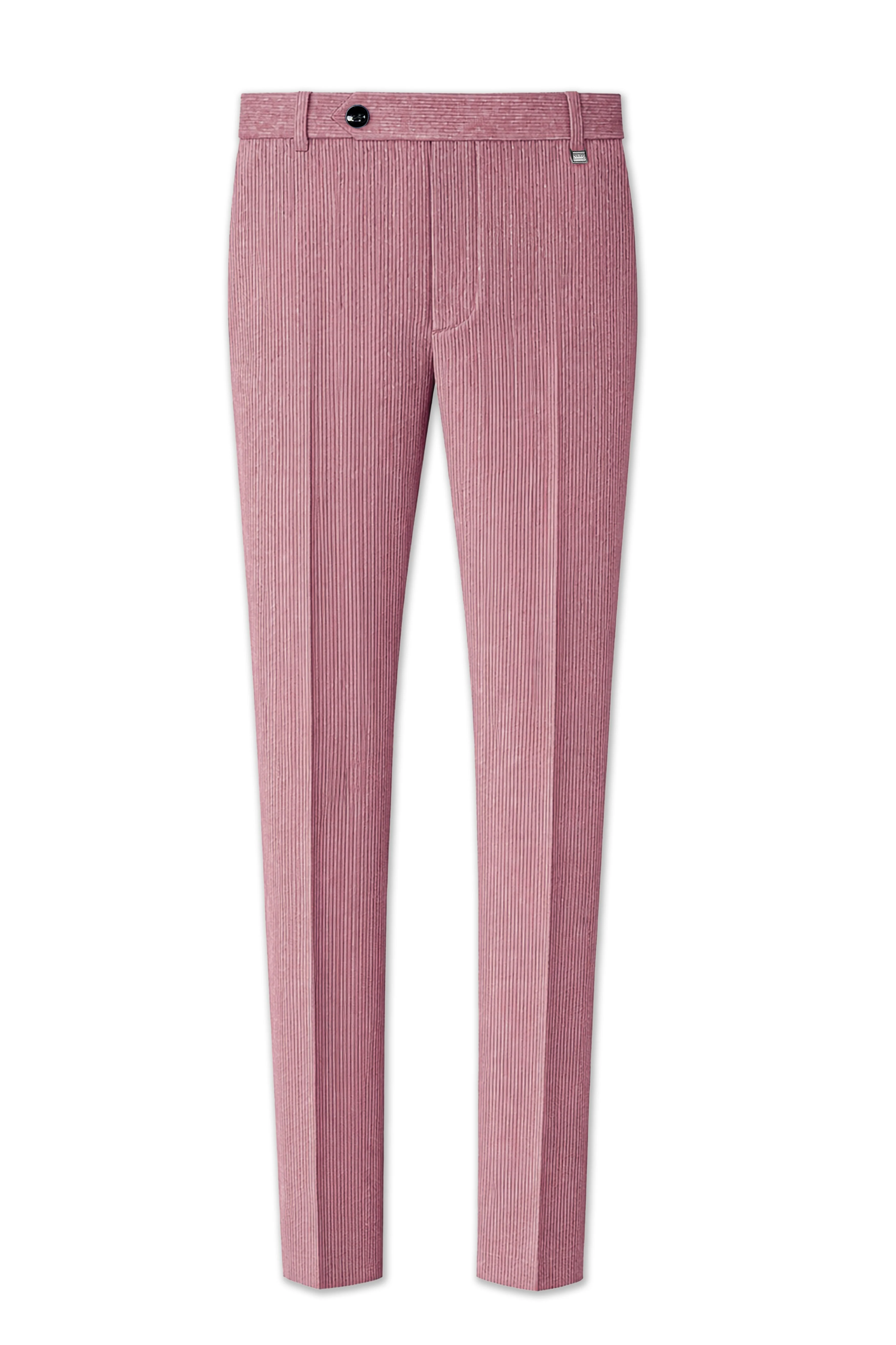 Petalux-Oriental Pink Corduroy Single Breasted Sports Suit - Image 13